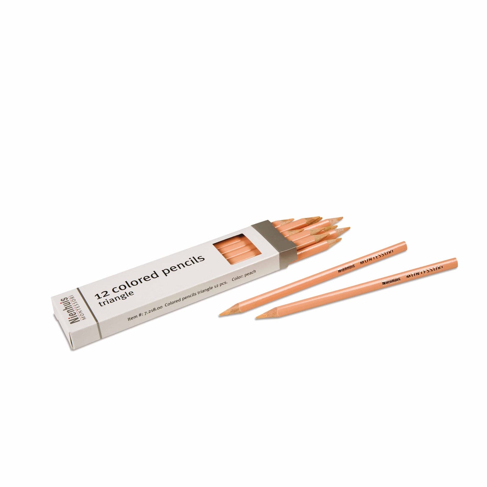 3-Sided Inset Pencils: Peach — Montessori Material | Faborino