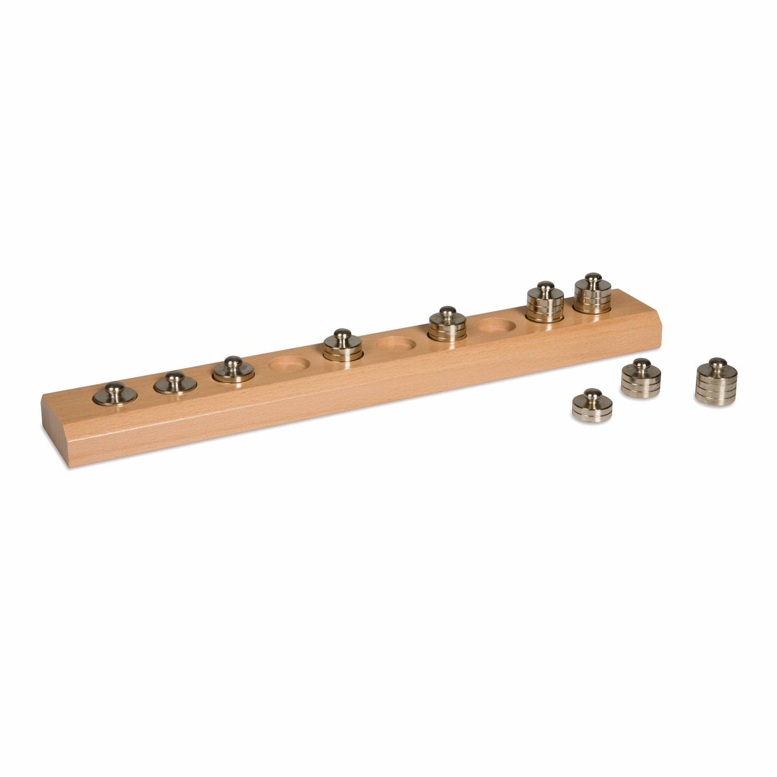 10 Weights In Wooden Storage Block — Montessori Material | Faborino
