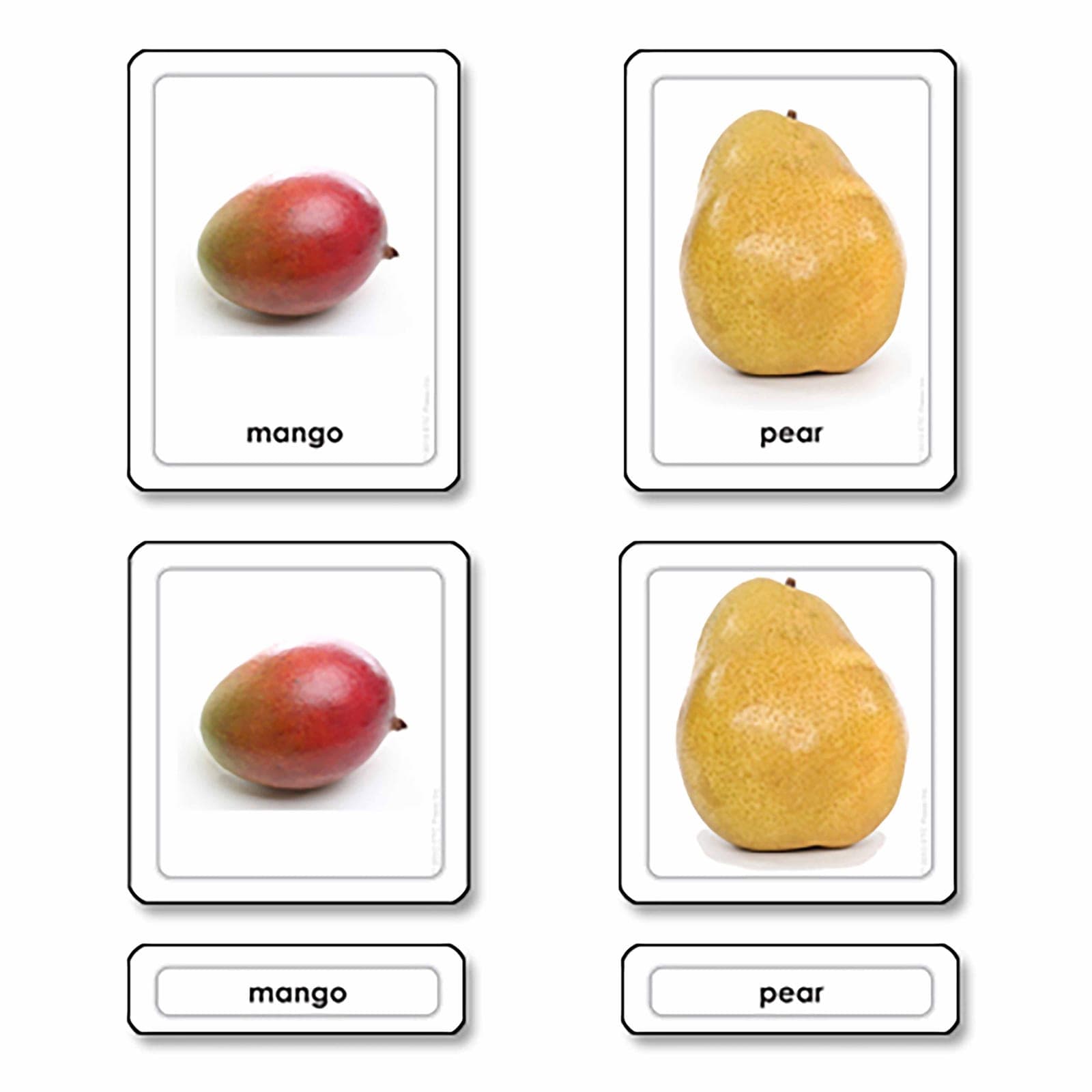 Fruits 3 Part Cards — Montessori Material | Faborino