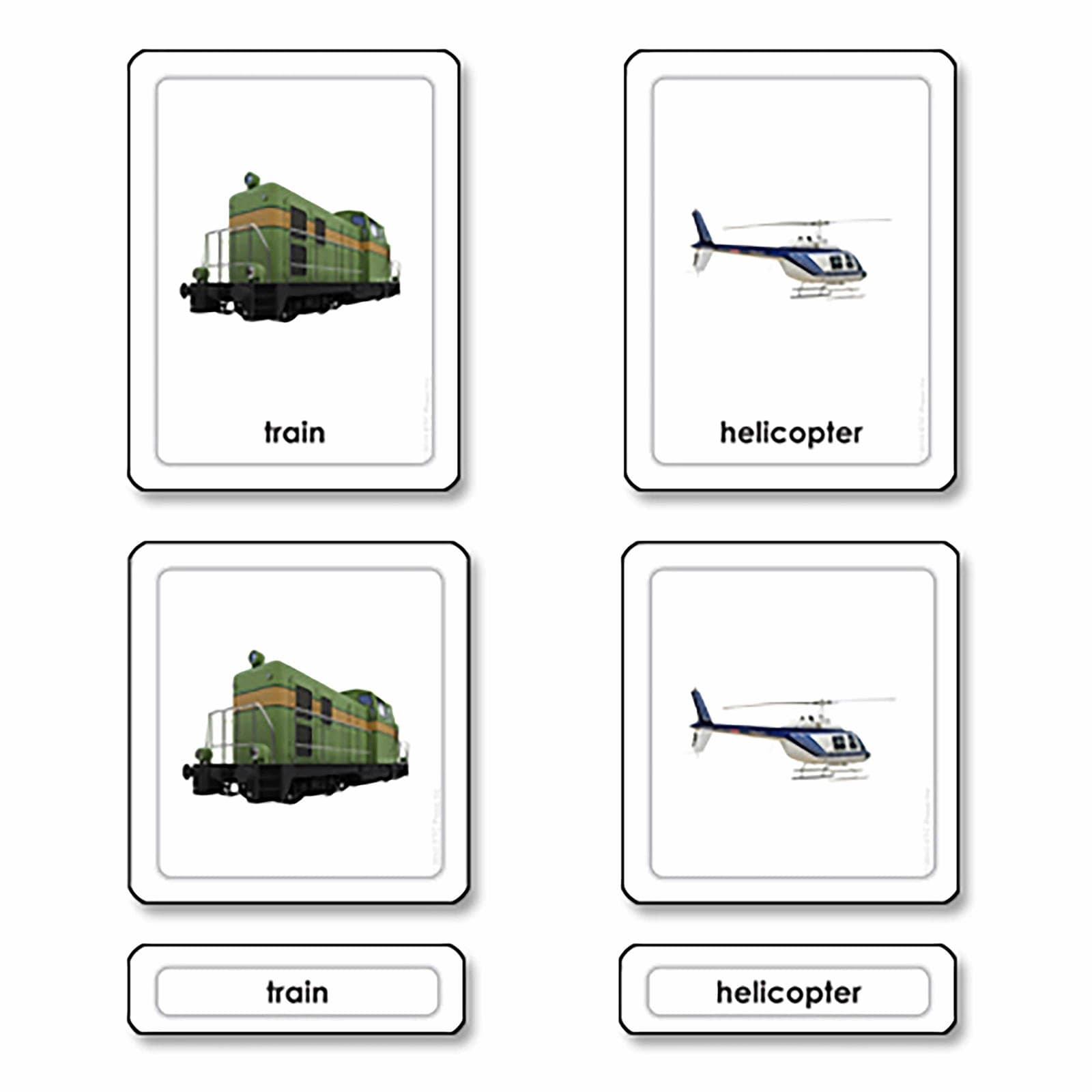 Transportation 3 Part Cards — View 1