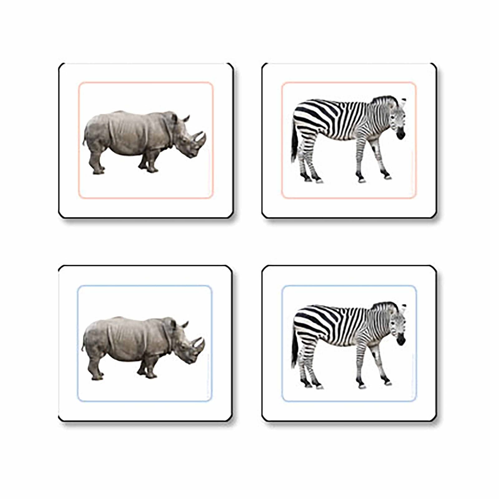 Animales Africanos Trabajo De Emparejar — Montessori Material | Faborino