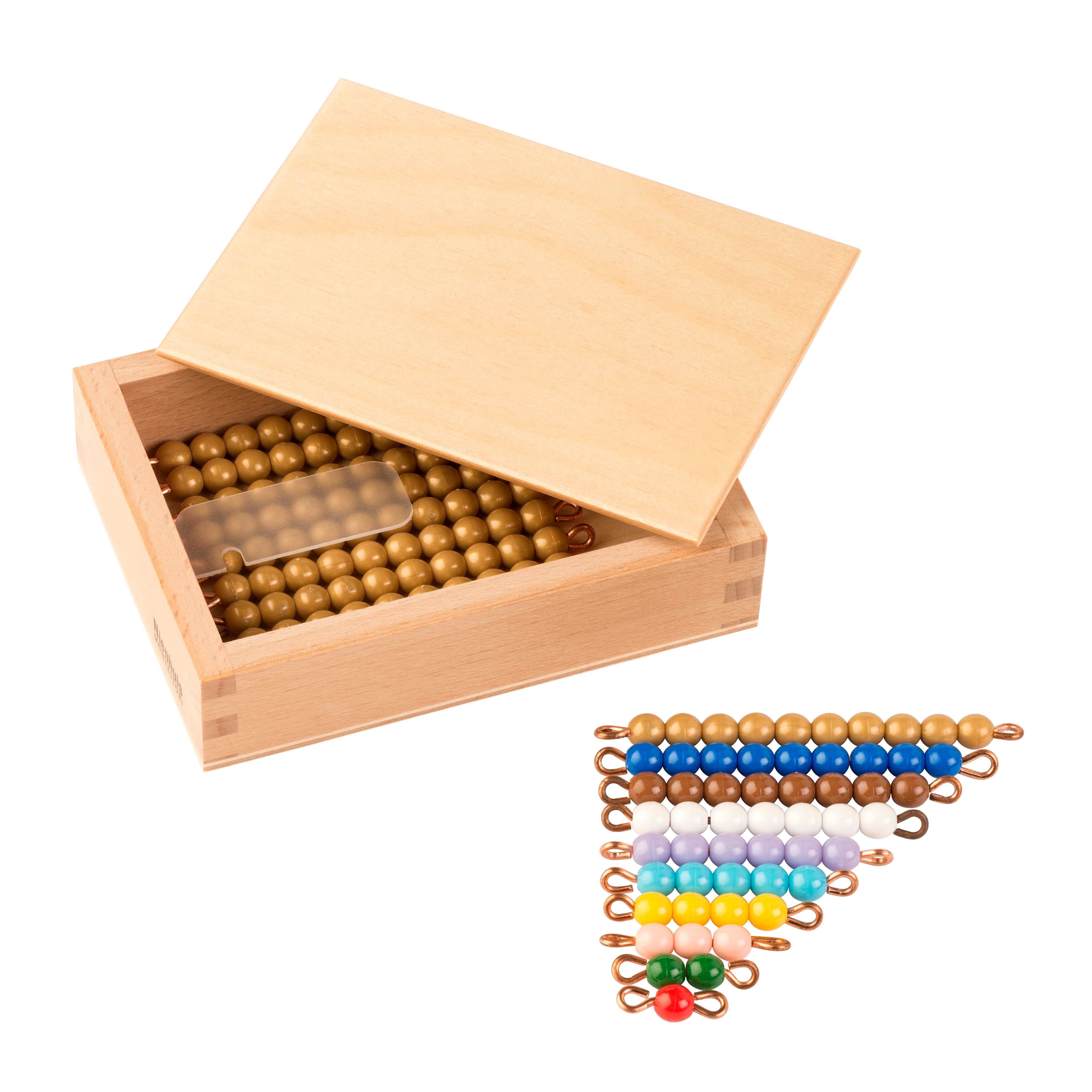 Teen Bead Box — Goldene Zehnerketten & Farbige Perlenstäbe — Katalogansicht