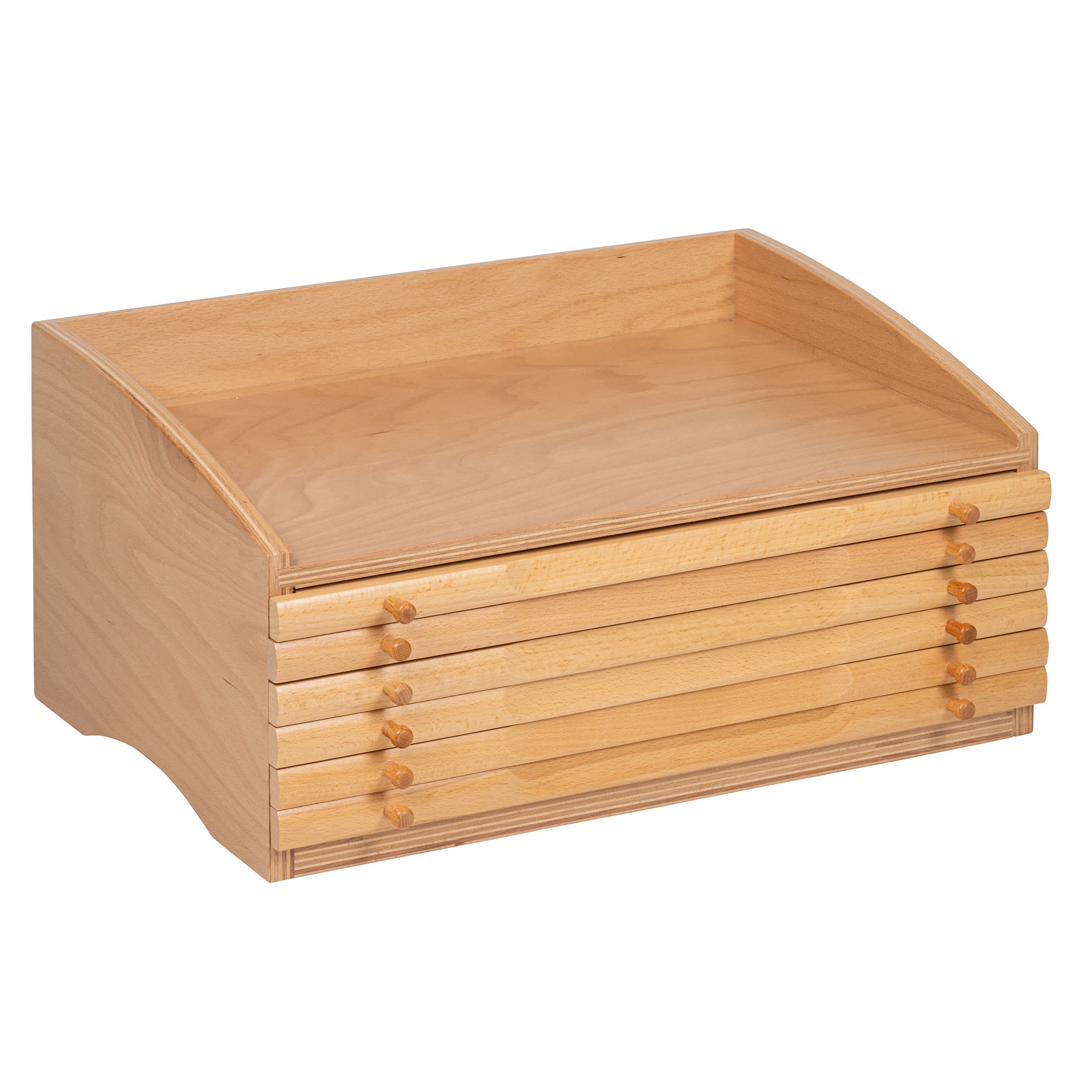 Geometrische Kommode — sechs Schubladen mit geometrischen Einsätzen — Katalogansicht