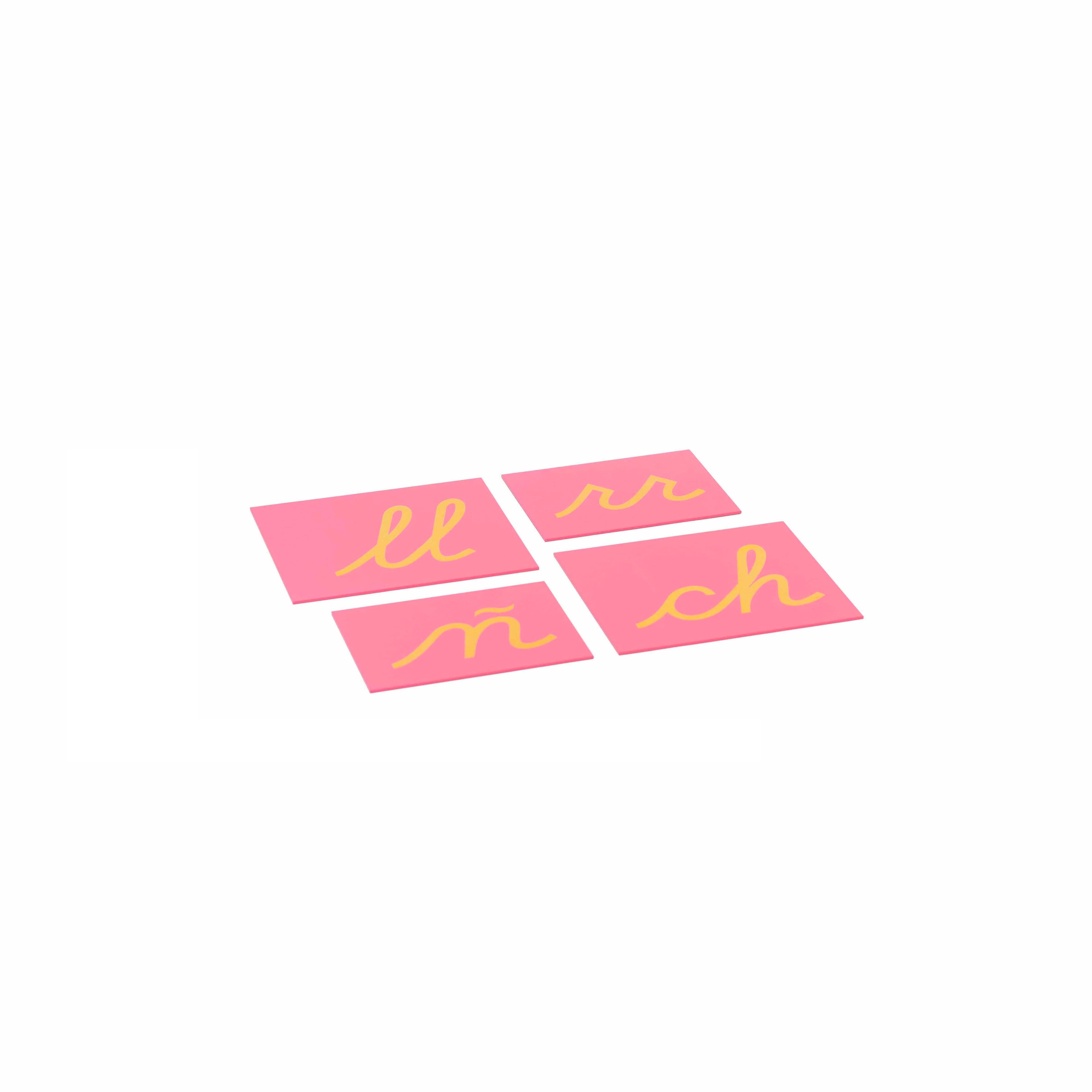 Sandpapierbuchstaben: Spanische Schreibschrift — Ergänzungsset