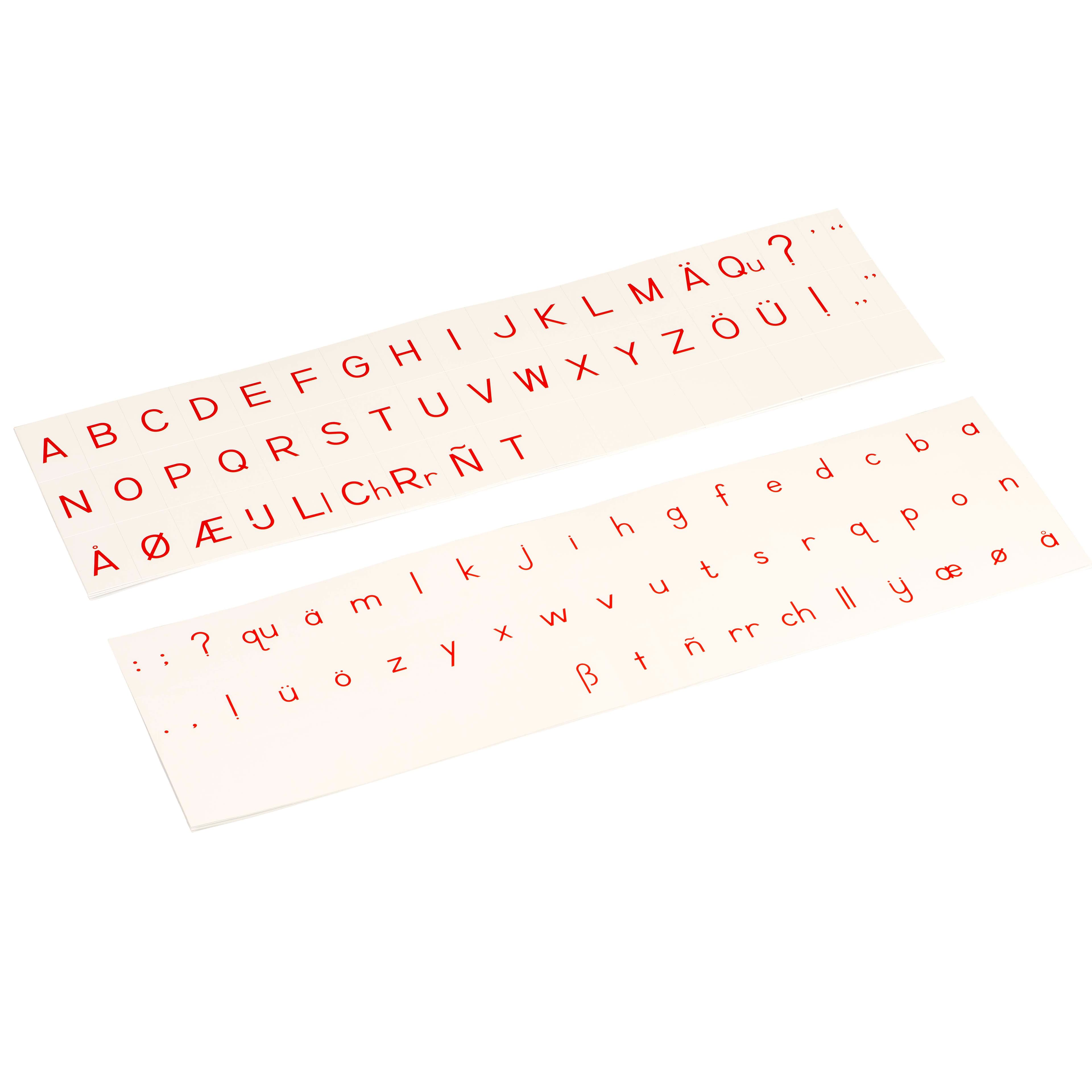 Gedrucktes Alphabet: Internationale Druckschrift — Rot