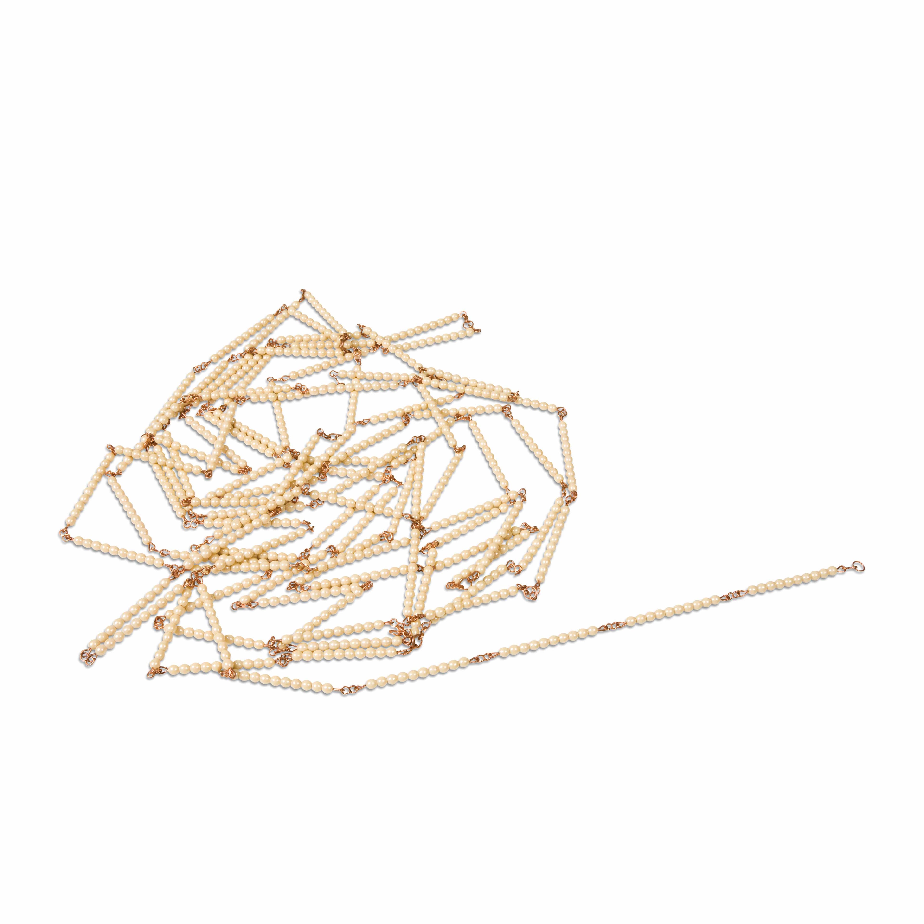 Goldene Perlenkette 1000: Einzelperlen Glas