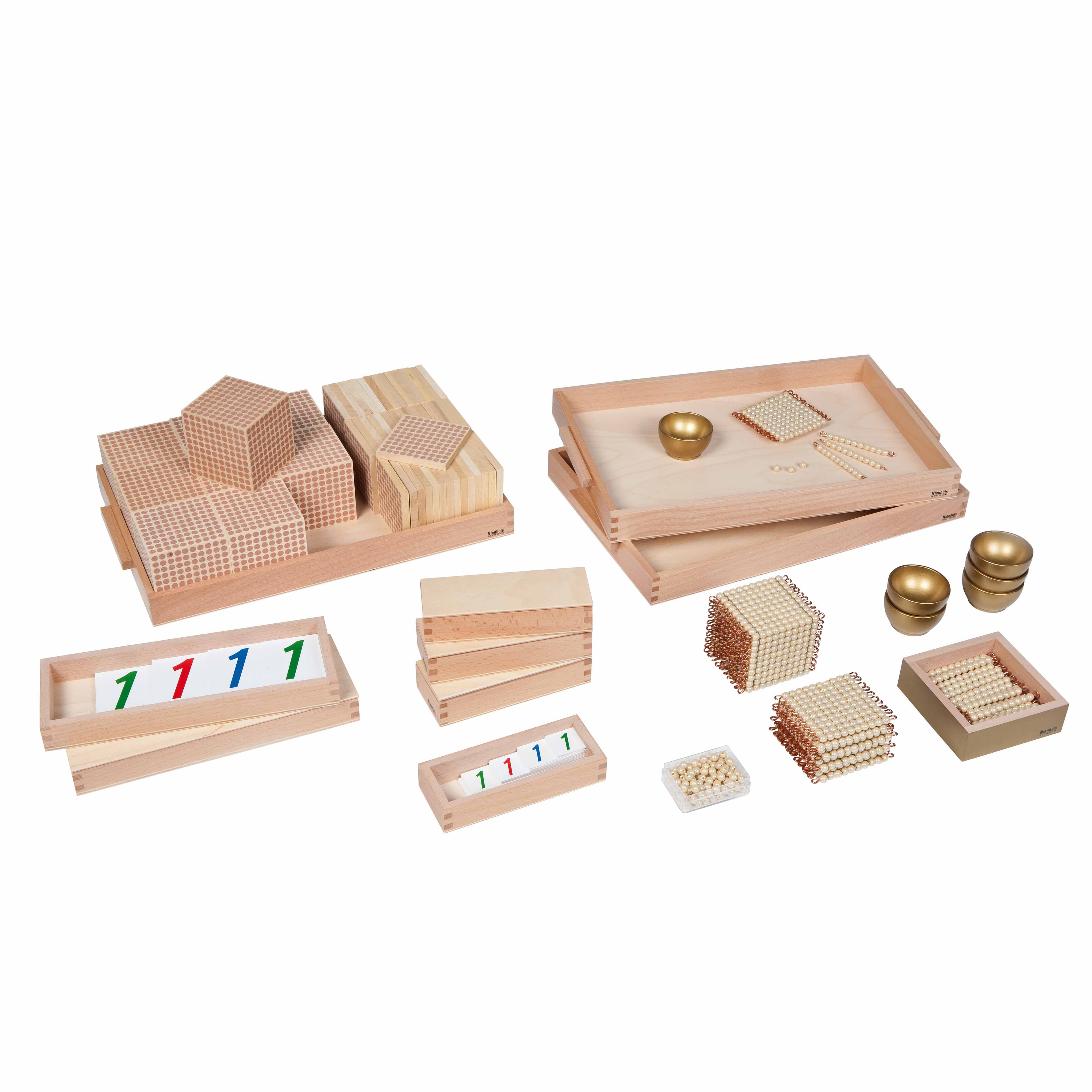 Goldenes Perlenmaterial — Einzelne Glasperlen für Dezimalsystem — Katalogansicht