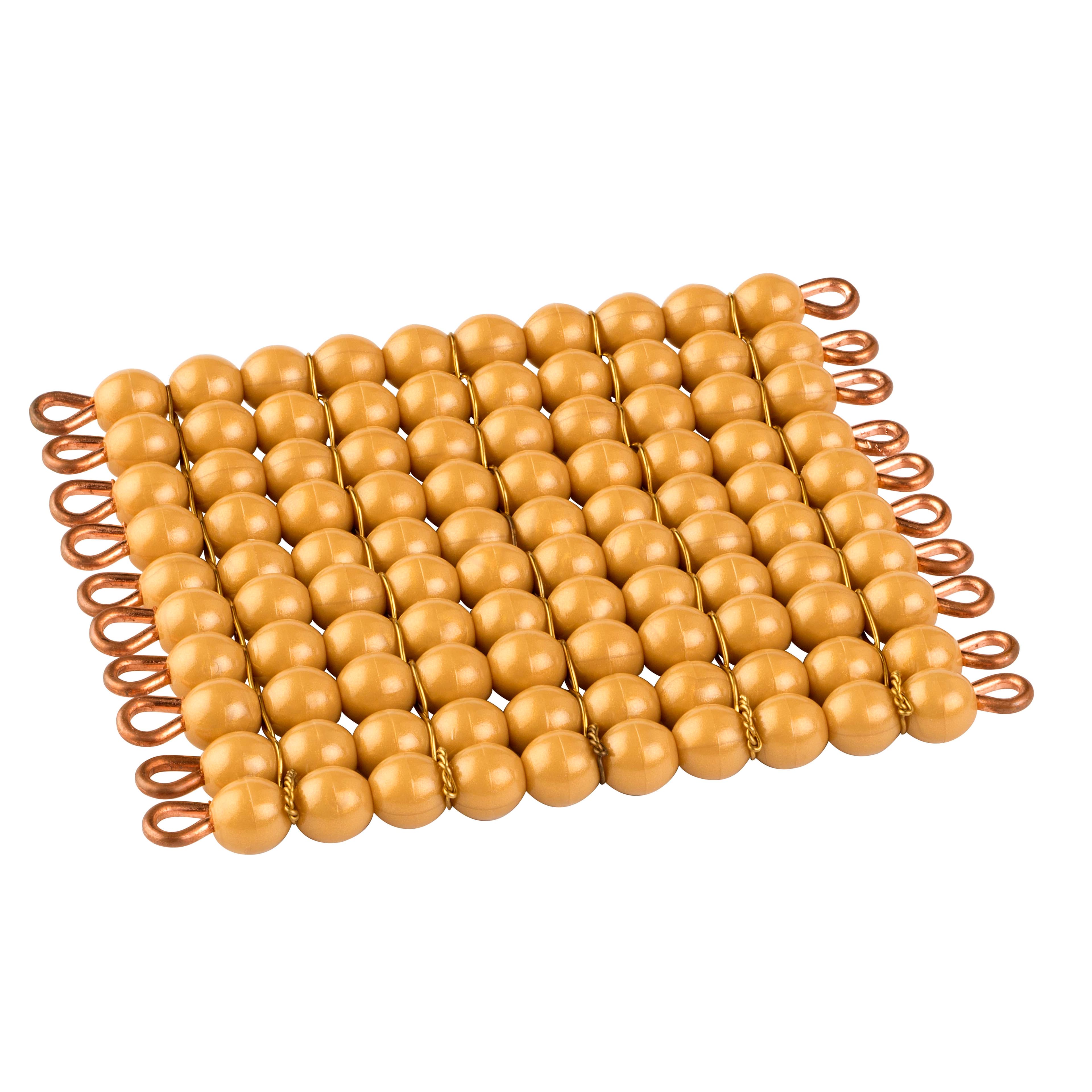 Ein goldenes Perlenquadrat 100: Einzelperlen Nylon