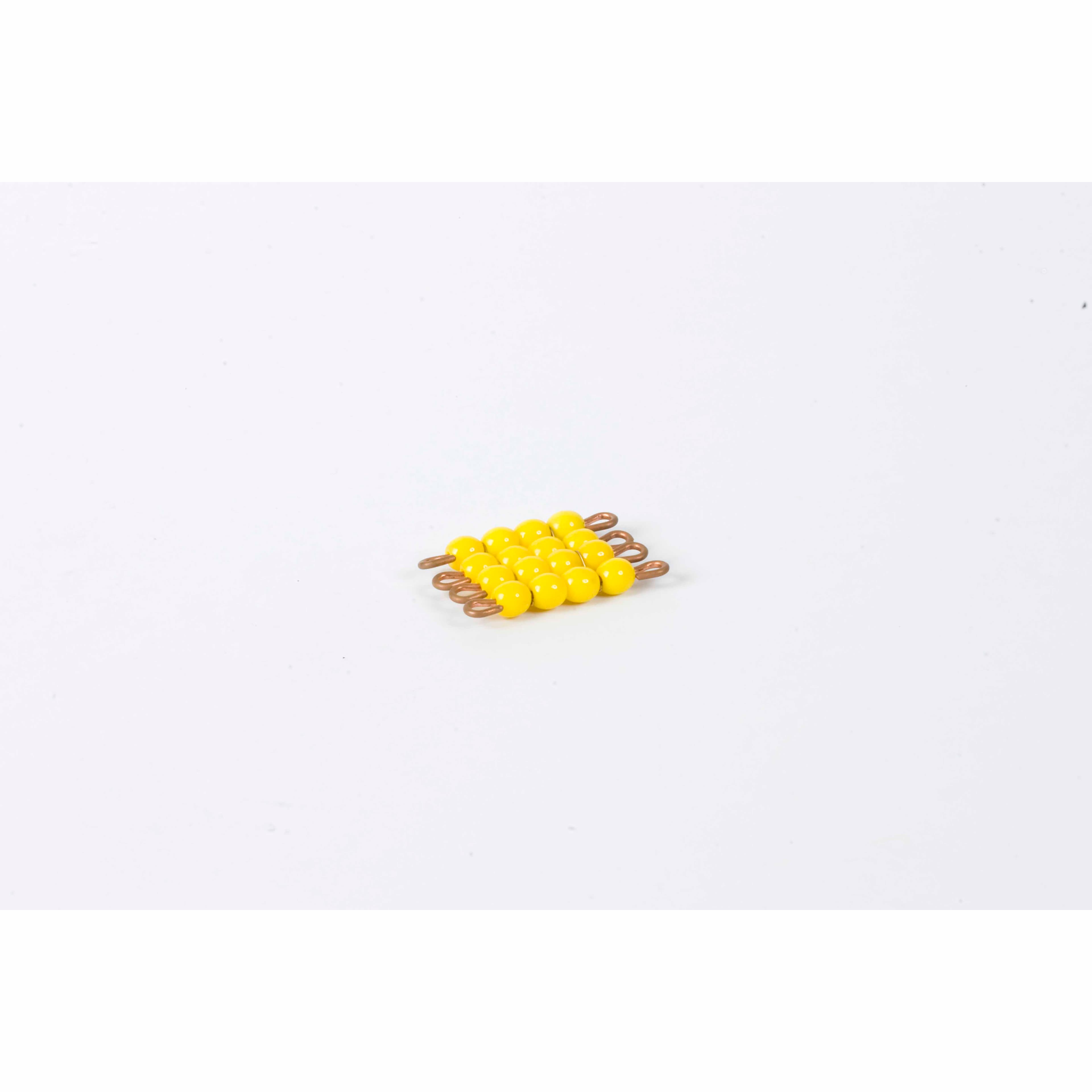 Einzelnes Glasperlenquadrat der 4: Gelb