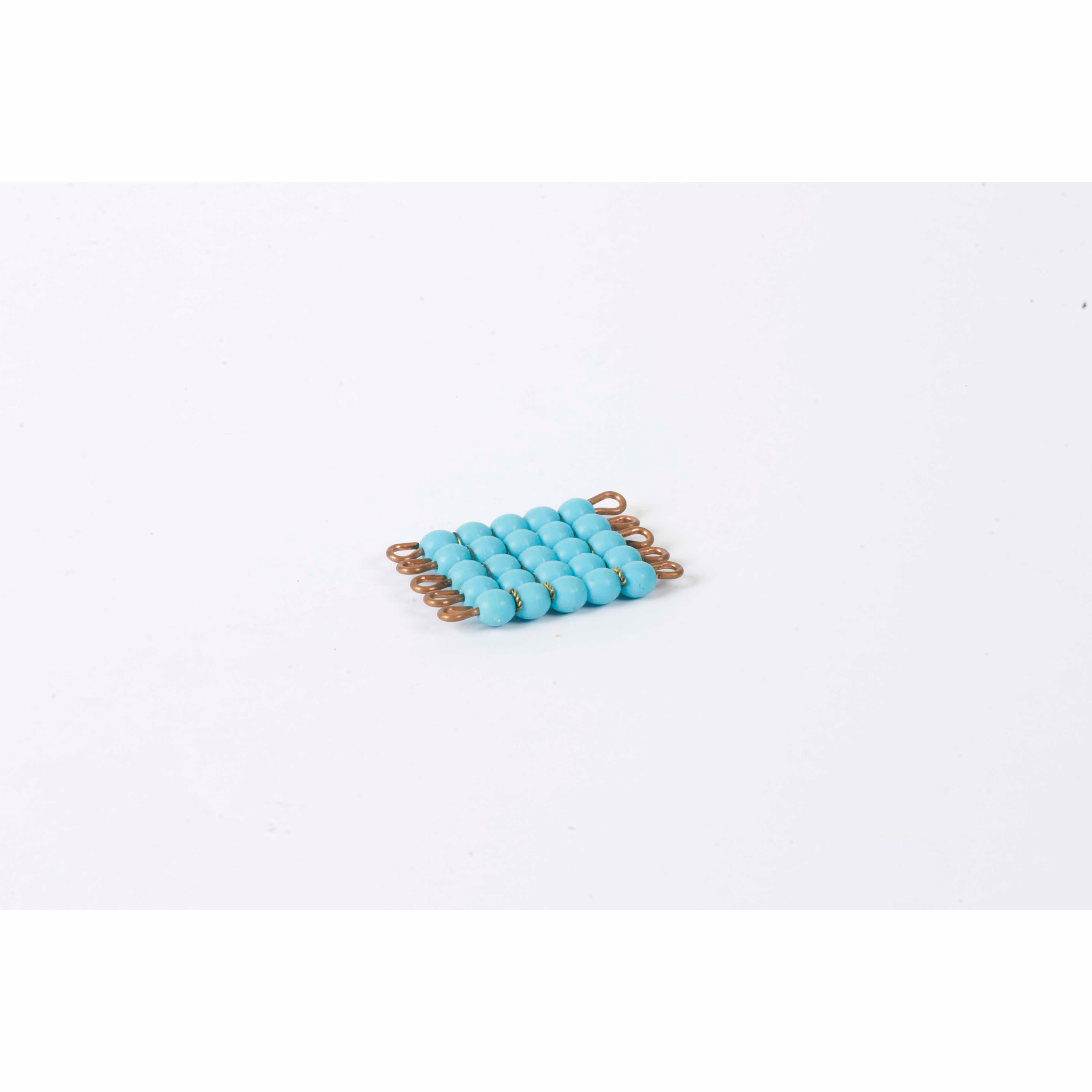 Einzelnes Glasperlenquadrat der 5: Hellblau