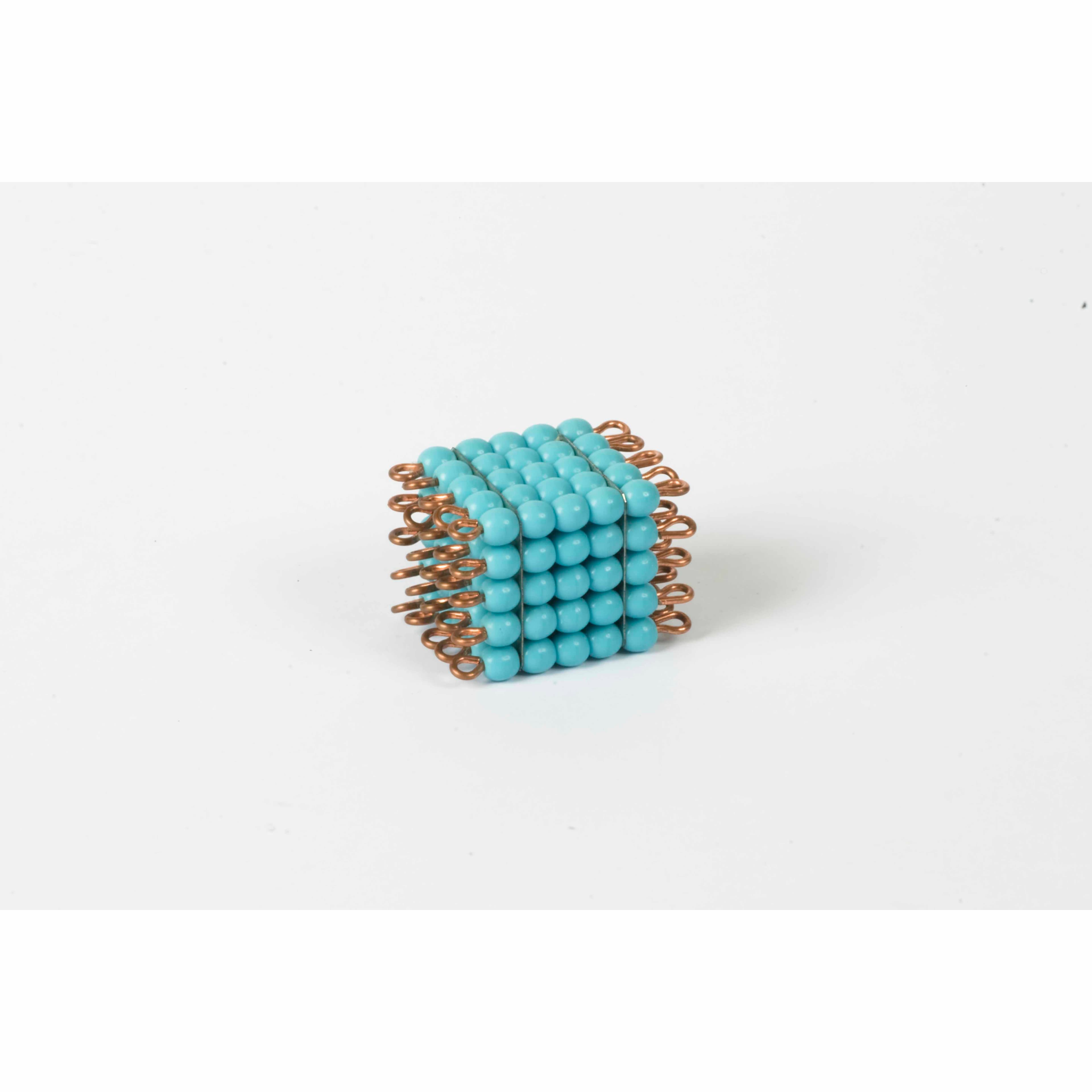 Glasperlen-Würfel 5er — Hellblaue Einzeleinheit — Katalogansicht