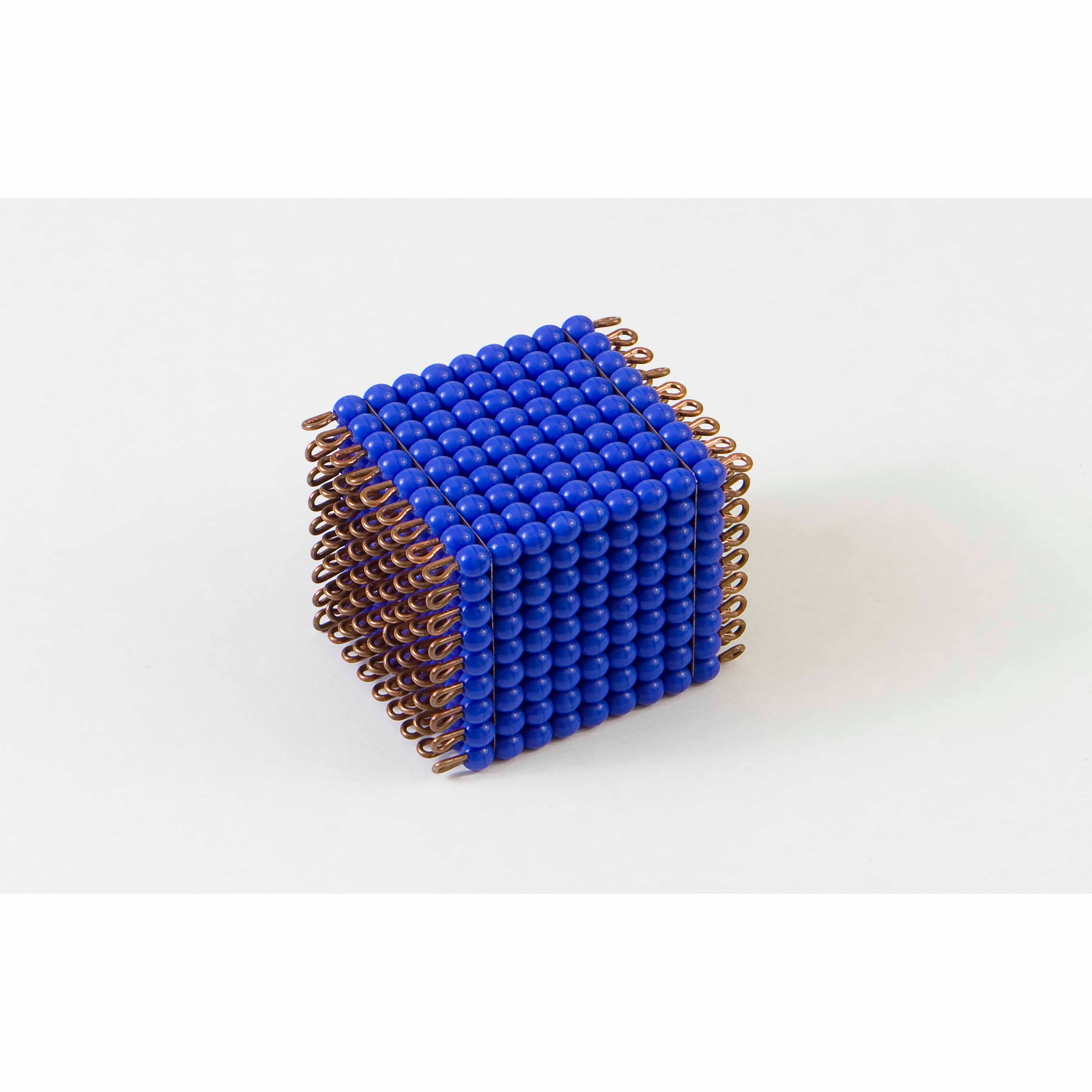 Glasperlen-Würfel der 9 — Dunkelblaues Drahtgestell für 729 Einheiten — Katalogansicht