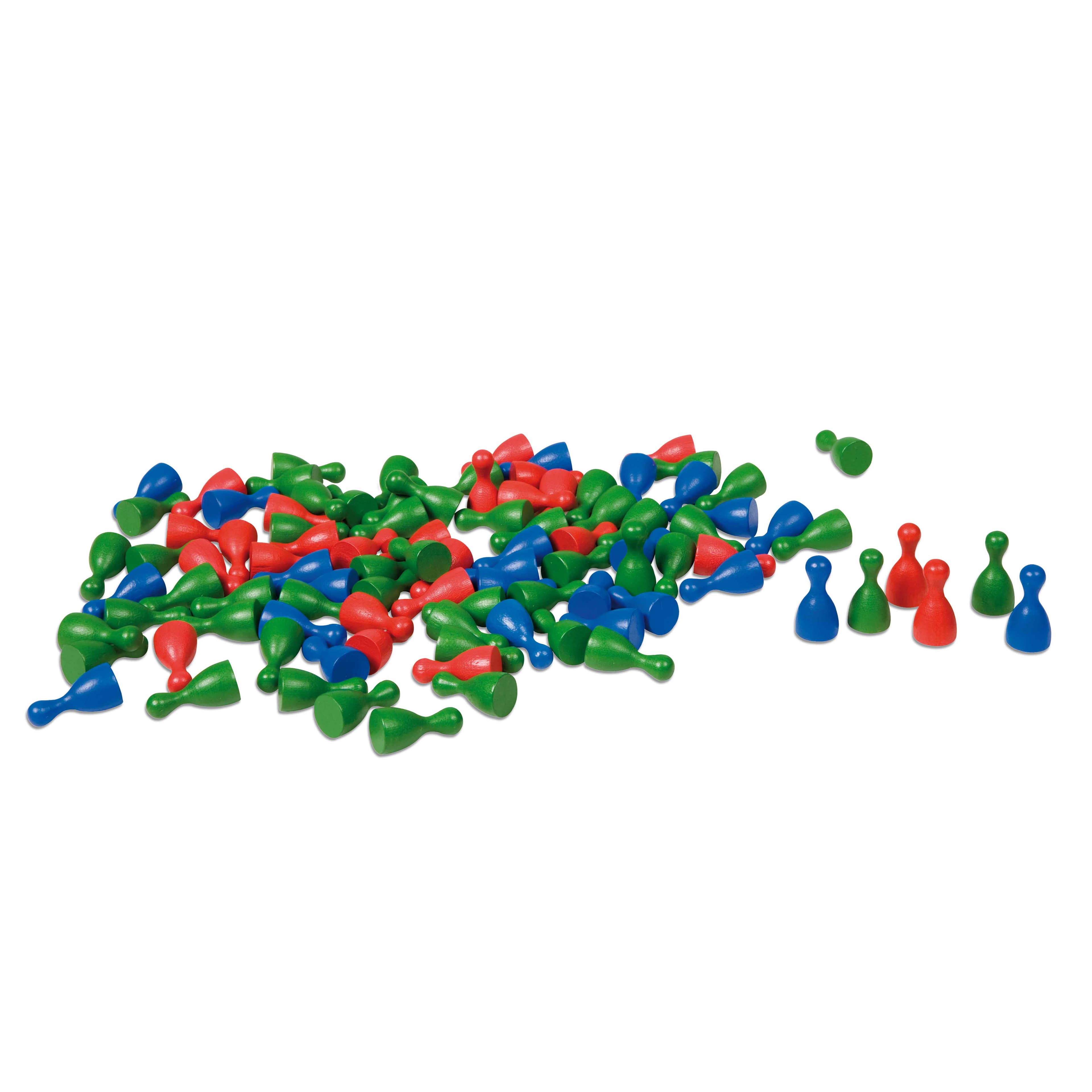 Kleine Kegel: Grün, Blau, Rot (100 Stück)