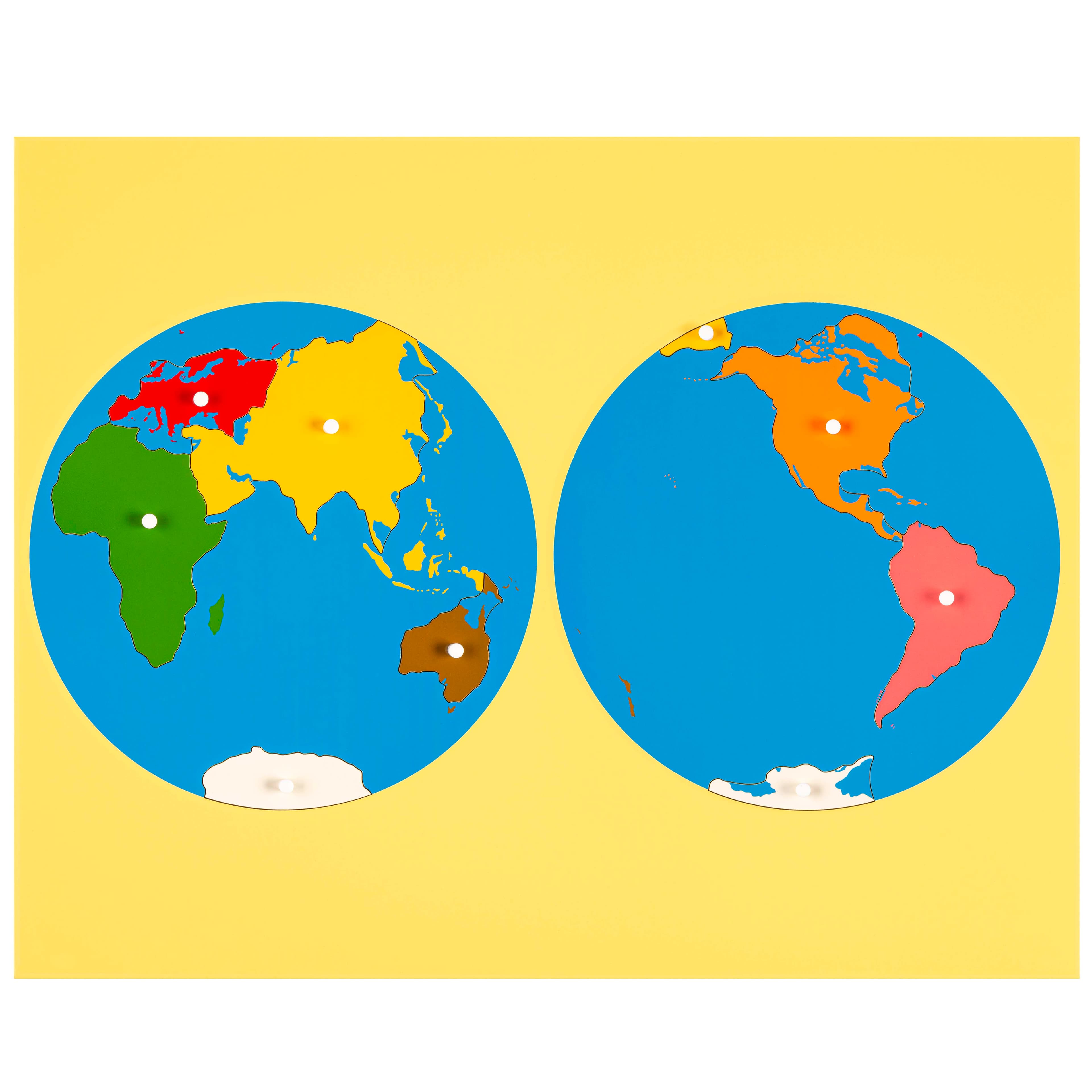 Puzzlekarte: Weltkarte — Asien-Ansicht