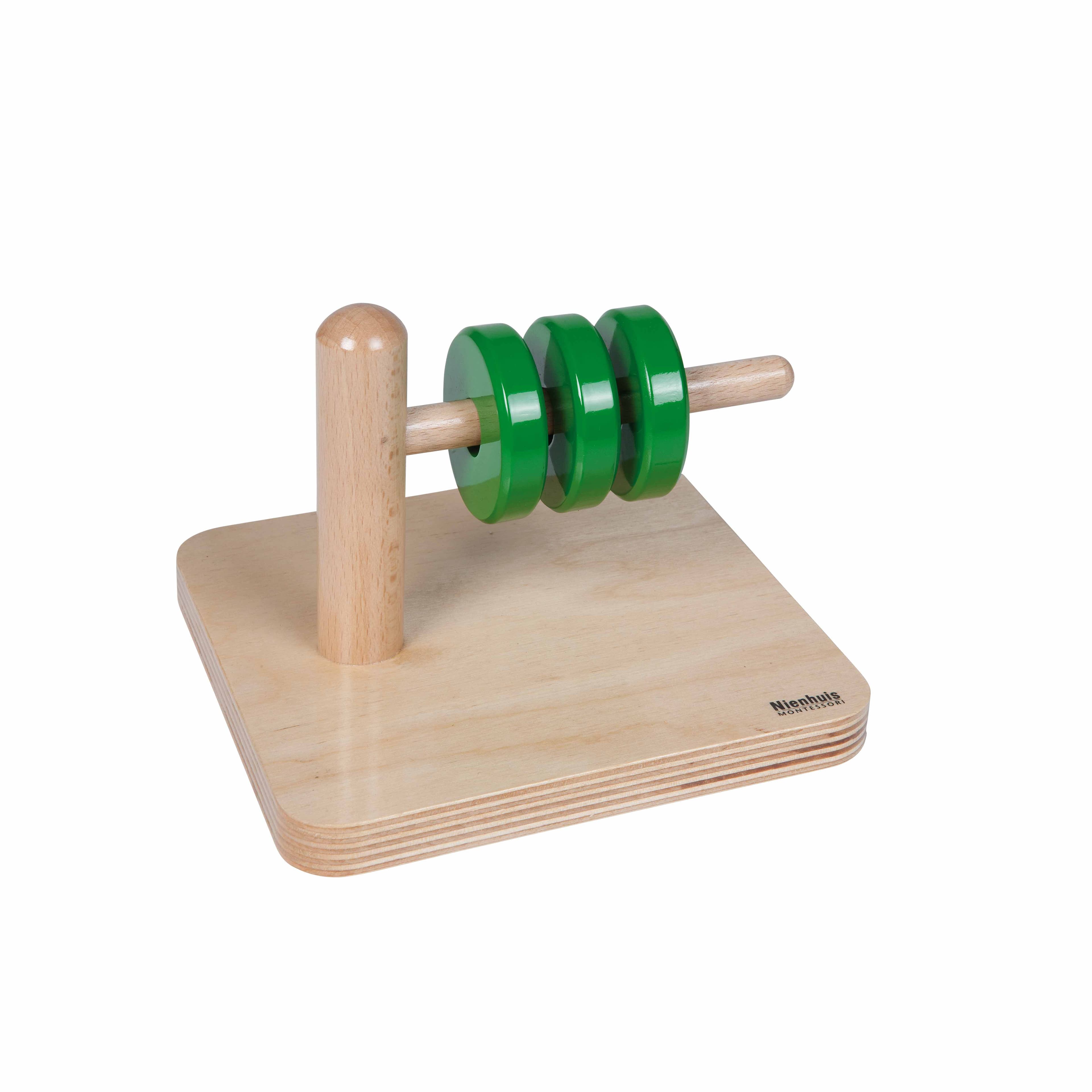 Scheiben auf waagerechtem Dübel