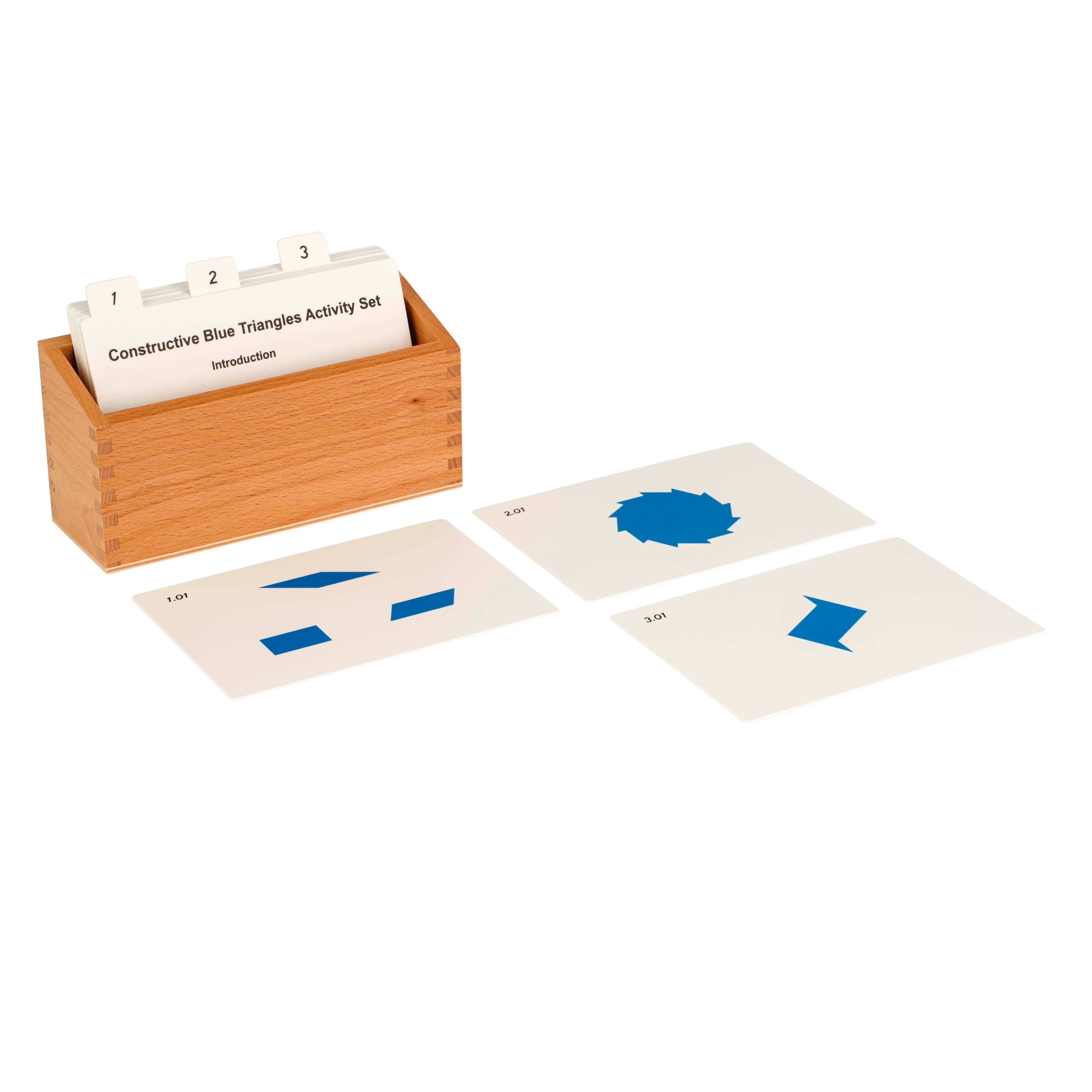 Aktivitätsset mit 12 identischen blauen Dreiecken — Ansicht 1