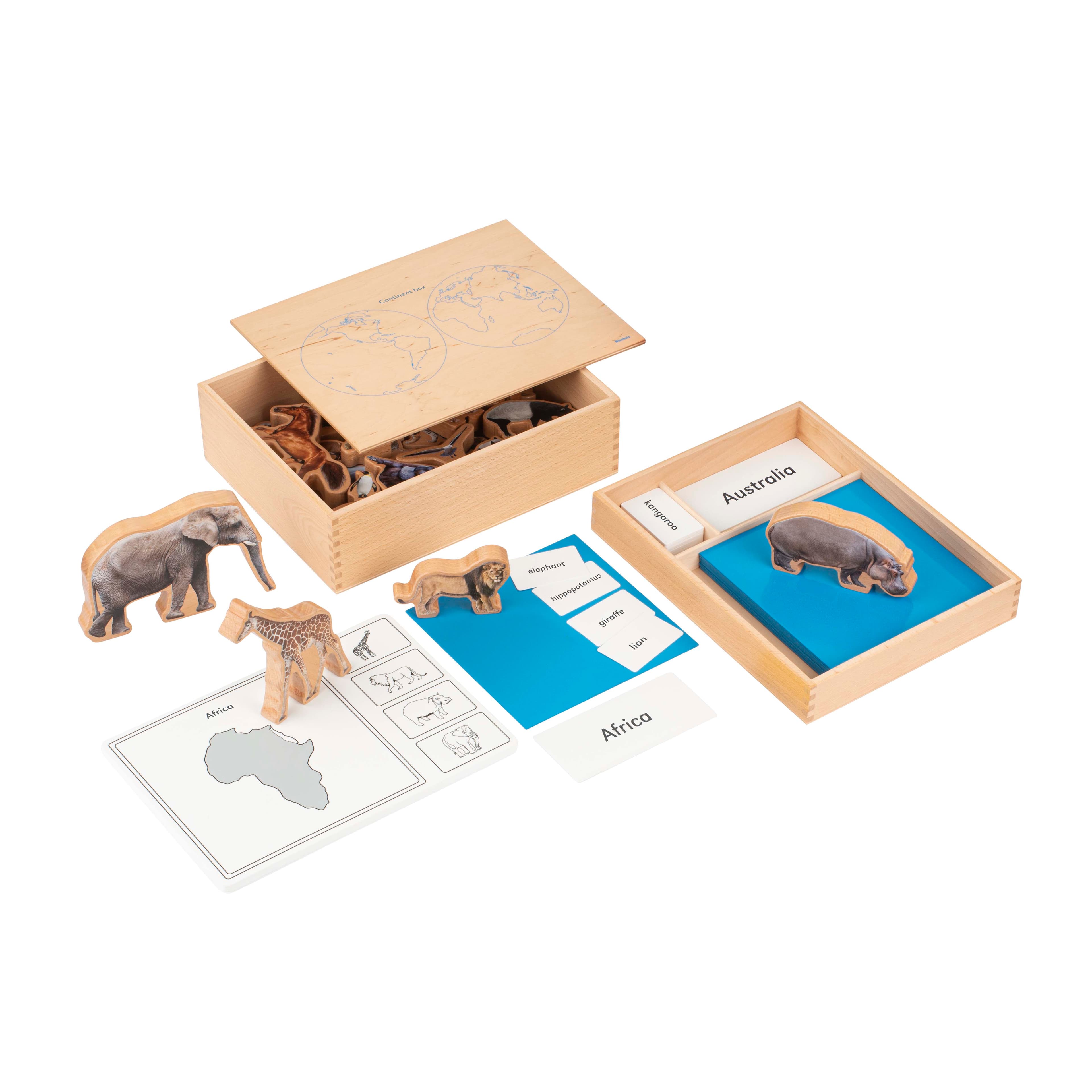 Kontinentale Tiere-Box — Geographie und Zoologie Zuordnung — Katalogansicht
