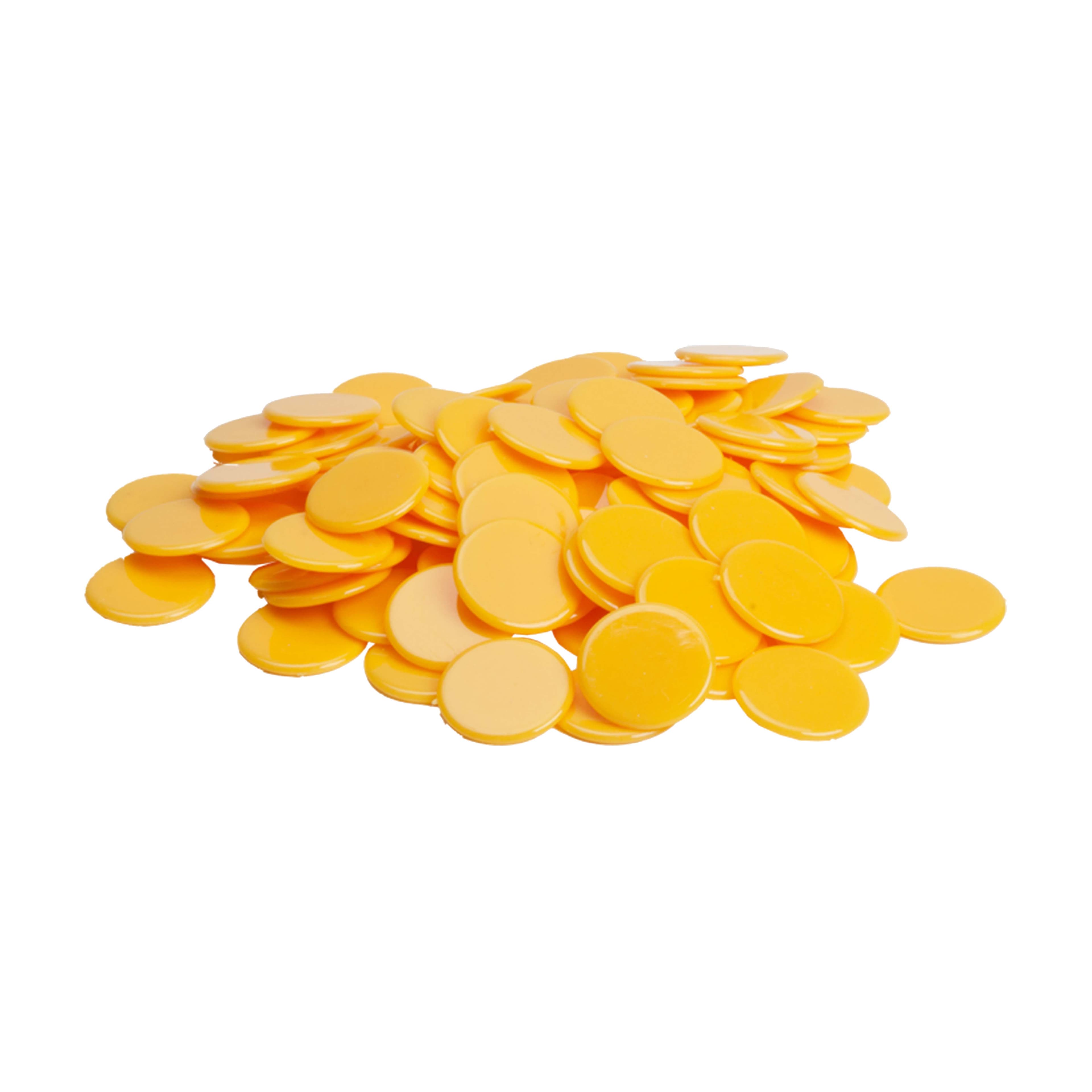 Zählchips — 100 gelbe Plastikchips für Mathematik — Katalogansicht