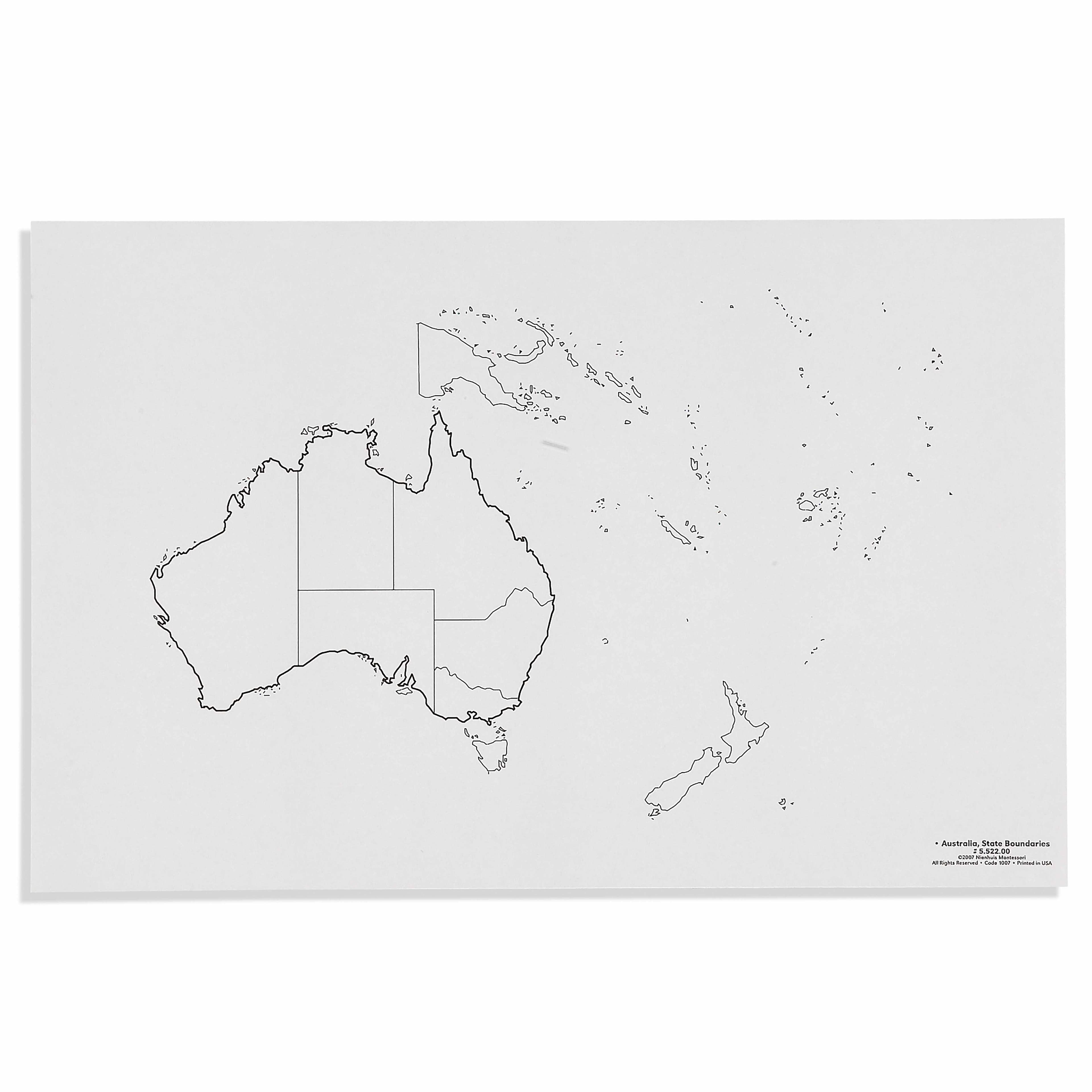 Australien: Bundesstaatsgrenzkarten — 50er-Pack