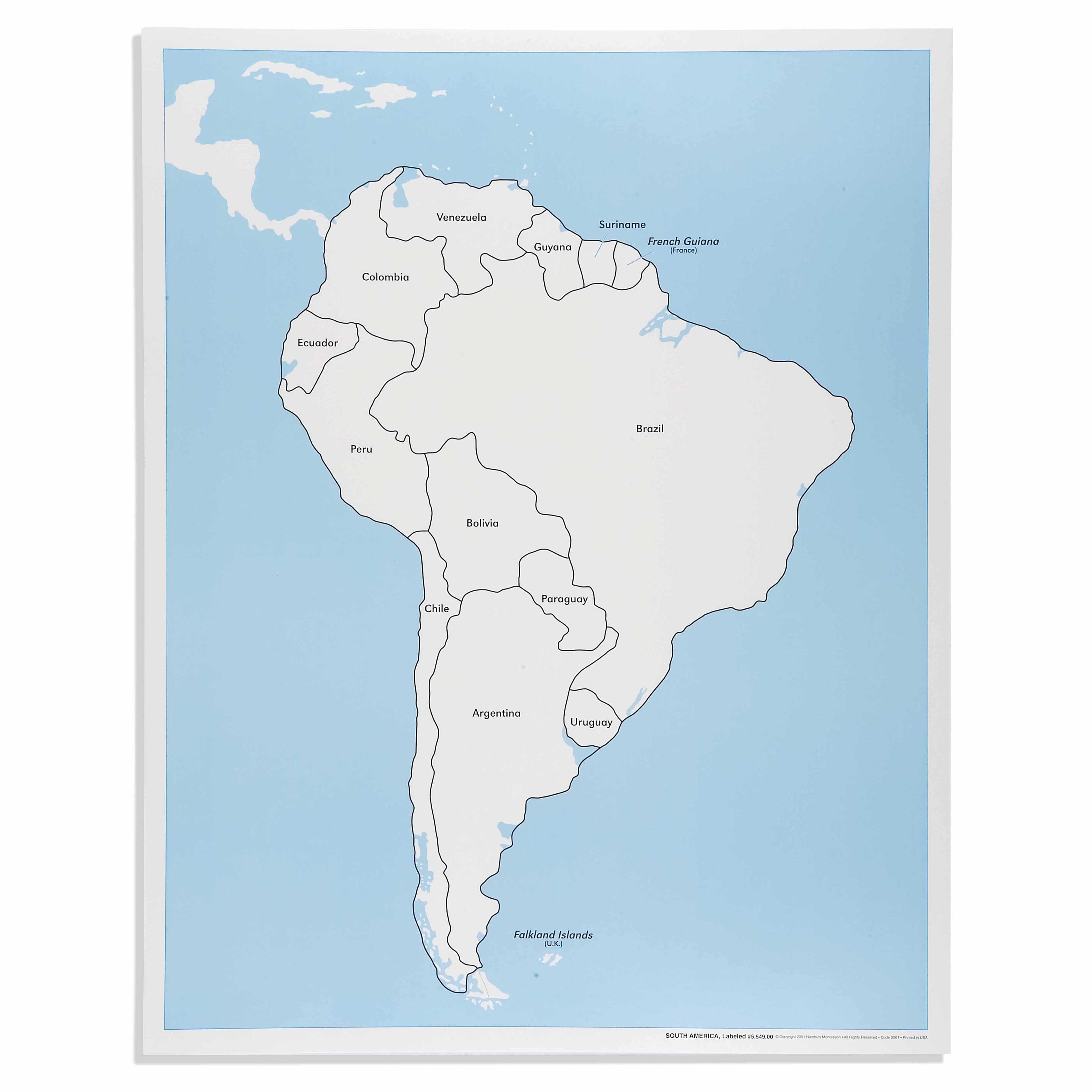 South America Control Map: Labeled