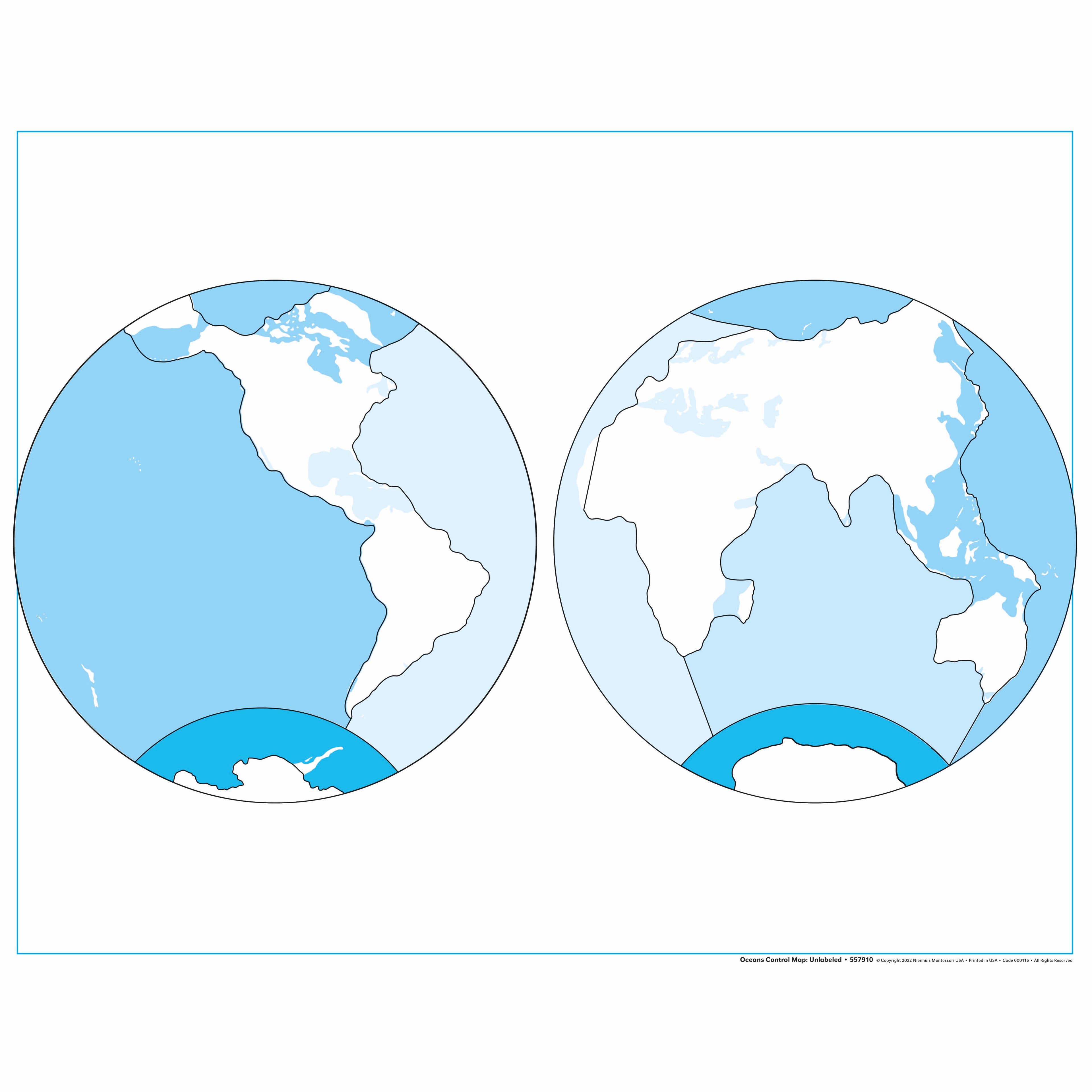 Kontrollkarte Ozeane: Unbeschriftet