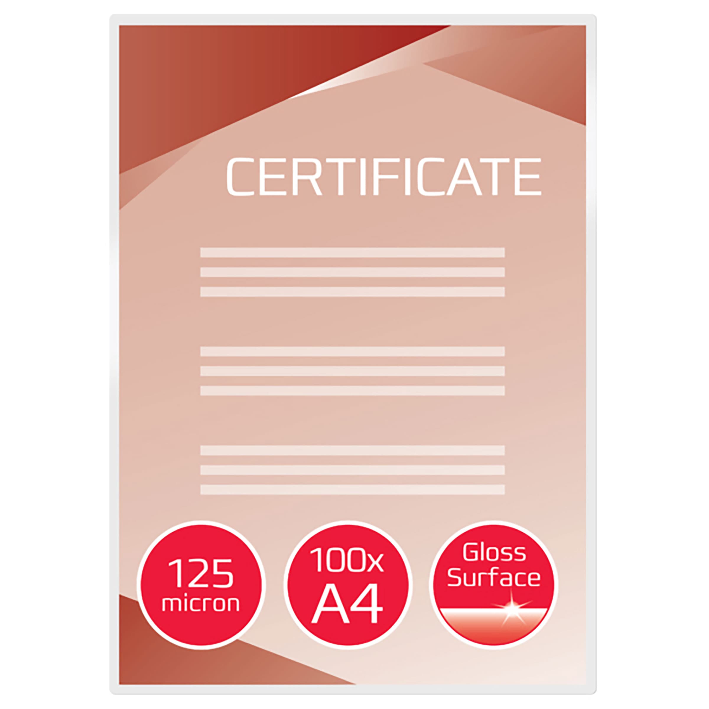 Laminierfolien A4 — 125 Mikron Klassenzimmer-Schutzpack — Katalogansicht