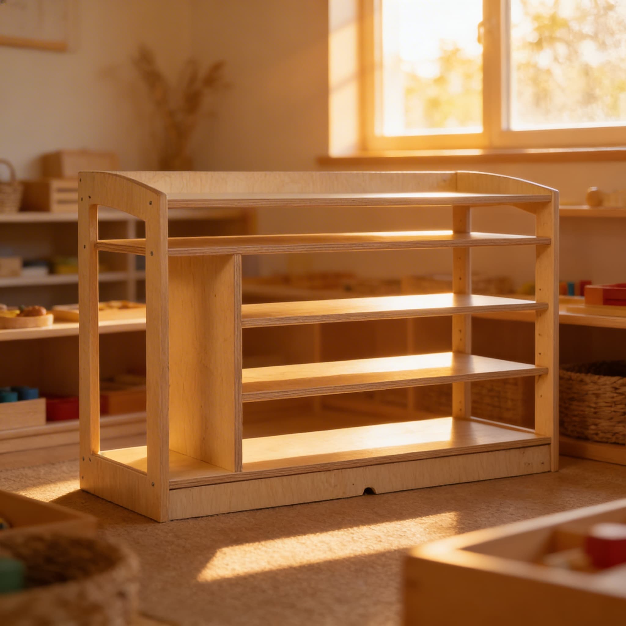 Material-/Sinnesmaterialschrank: Rückwand (93 cm) — Kind beim Lernen