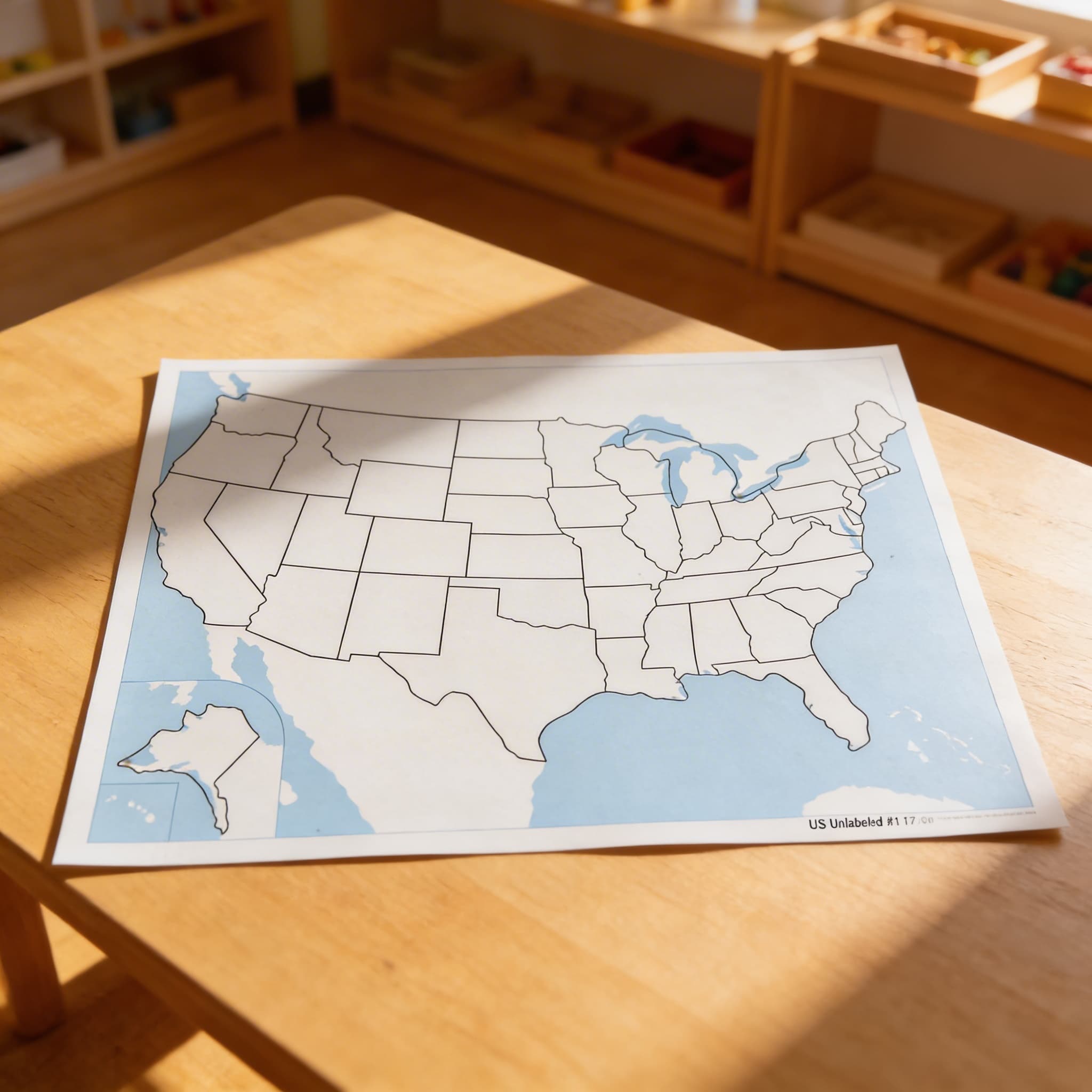 Kontrolní mapa Spojených států: bez popisk�� — Dítě při učení