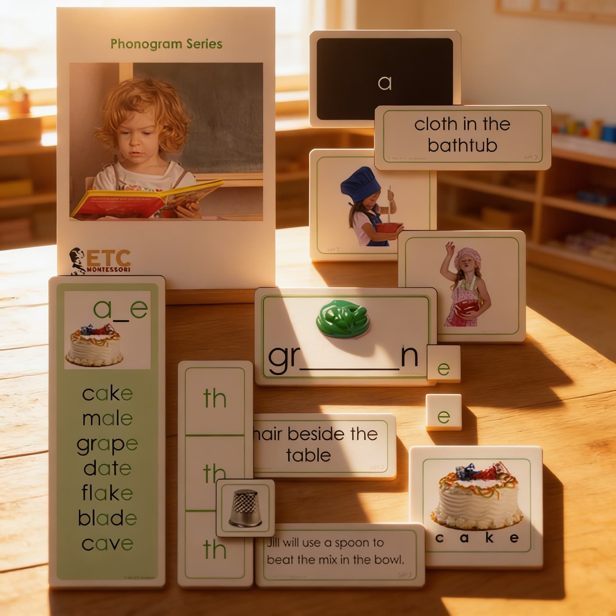 Zelená fonogramová série — pokročilé čtecí vzory — Dítě při učení