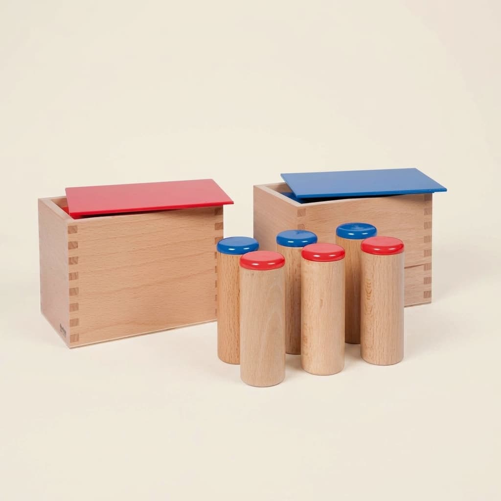 Zvukové krabičky — párové valčeky pre tréning sluchového rozlišovania - Montessori Material | Faborino