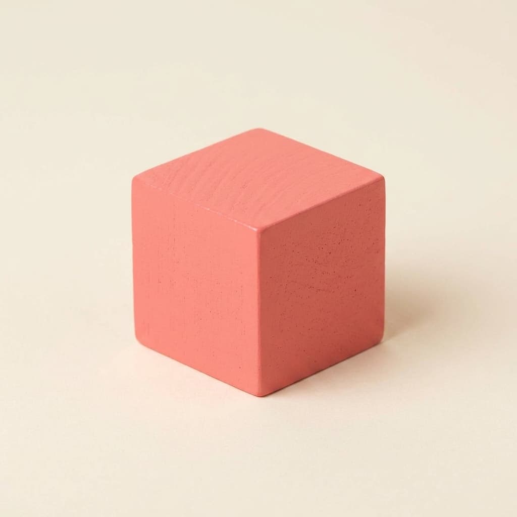 Ružová kocka — 3cm individuálny diel na stupňovanie veľkosti - Montessori Material | Faborino