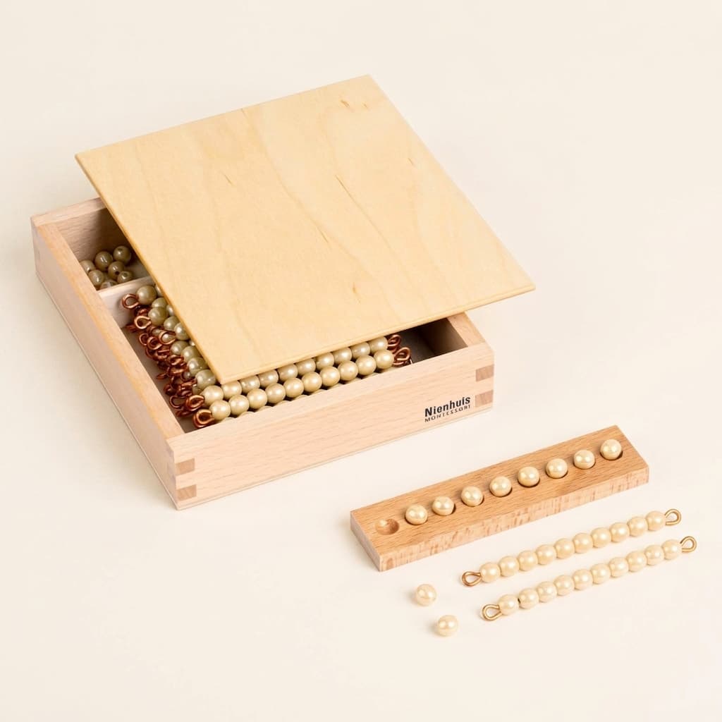 Zehnerperlenkasten: Glasperlen-Stäbe für Dezimalsystem-Einführung - Montessori Material | Faborino