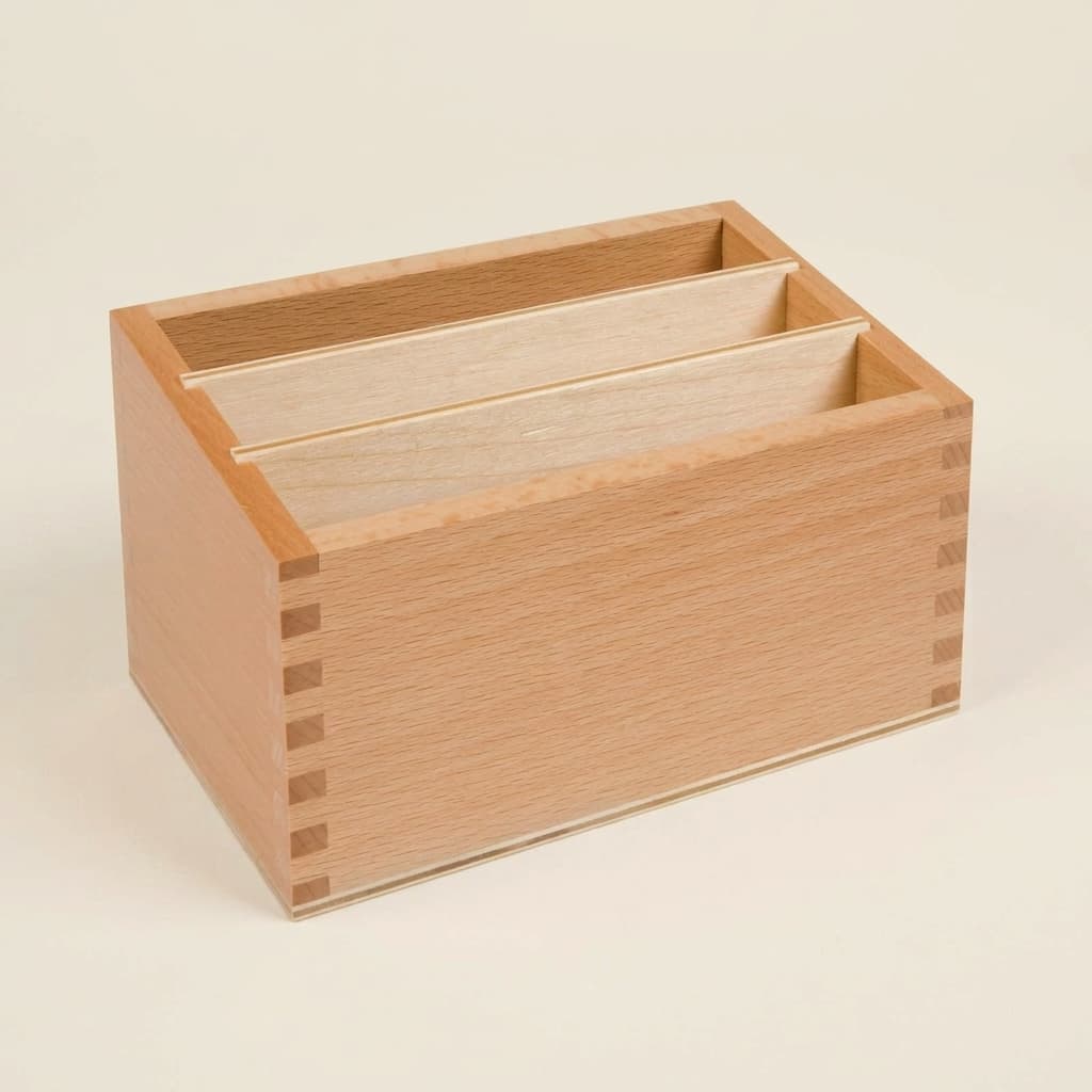 Box na botanické karty — úložný box z bukového dreva - Montessori Material | Faborino