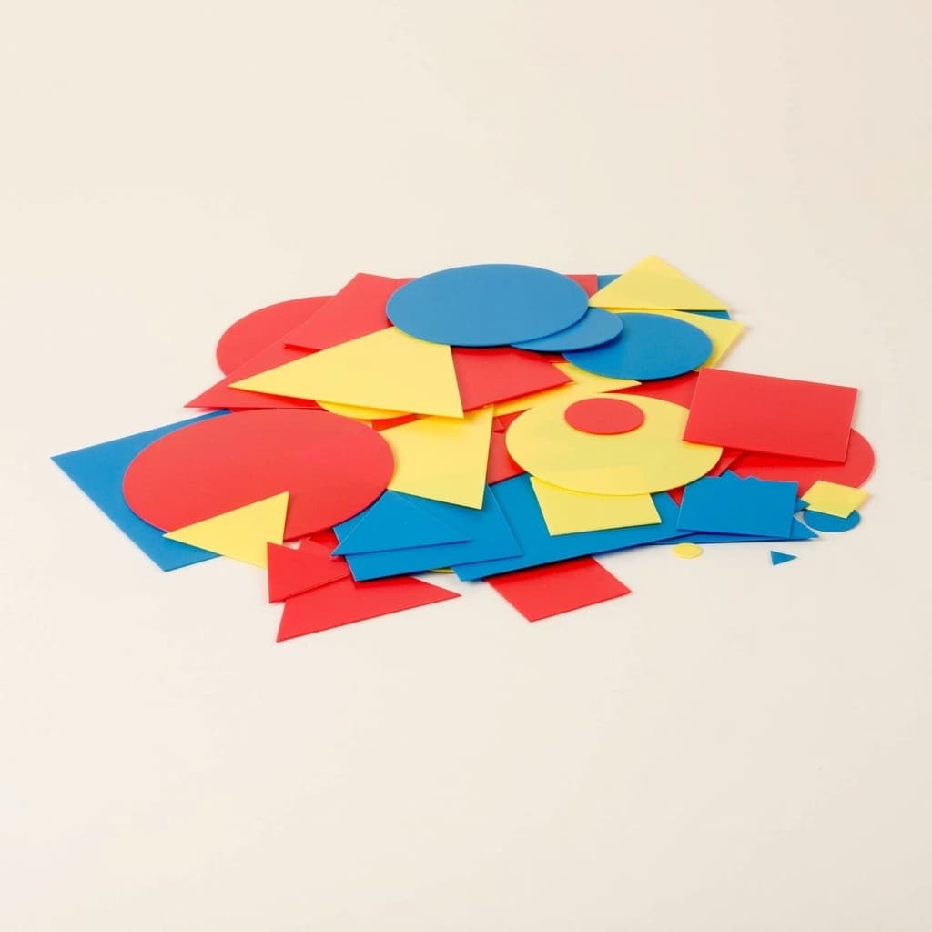 Obsah kruhov, štvorcov a trojuholníkov - Montessori Material | Faborino