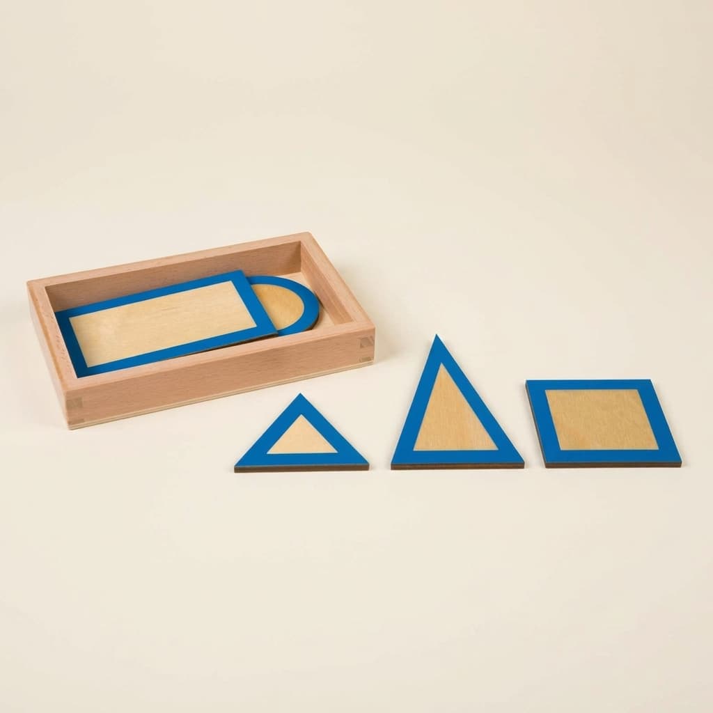 Geometrické rovinné útvary — ploché tvary na hmatové rozlišovanie - Montessori Material | Faborino