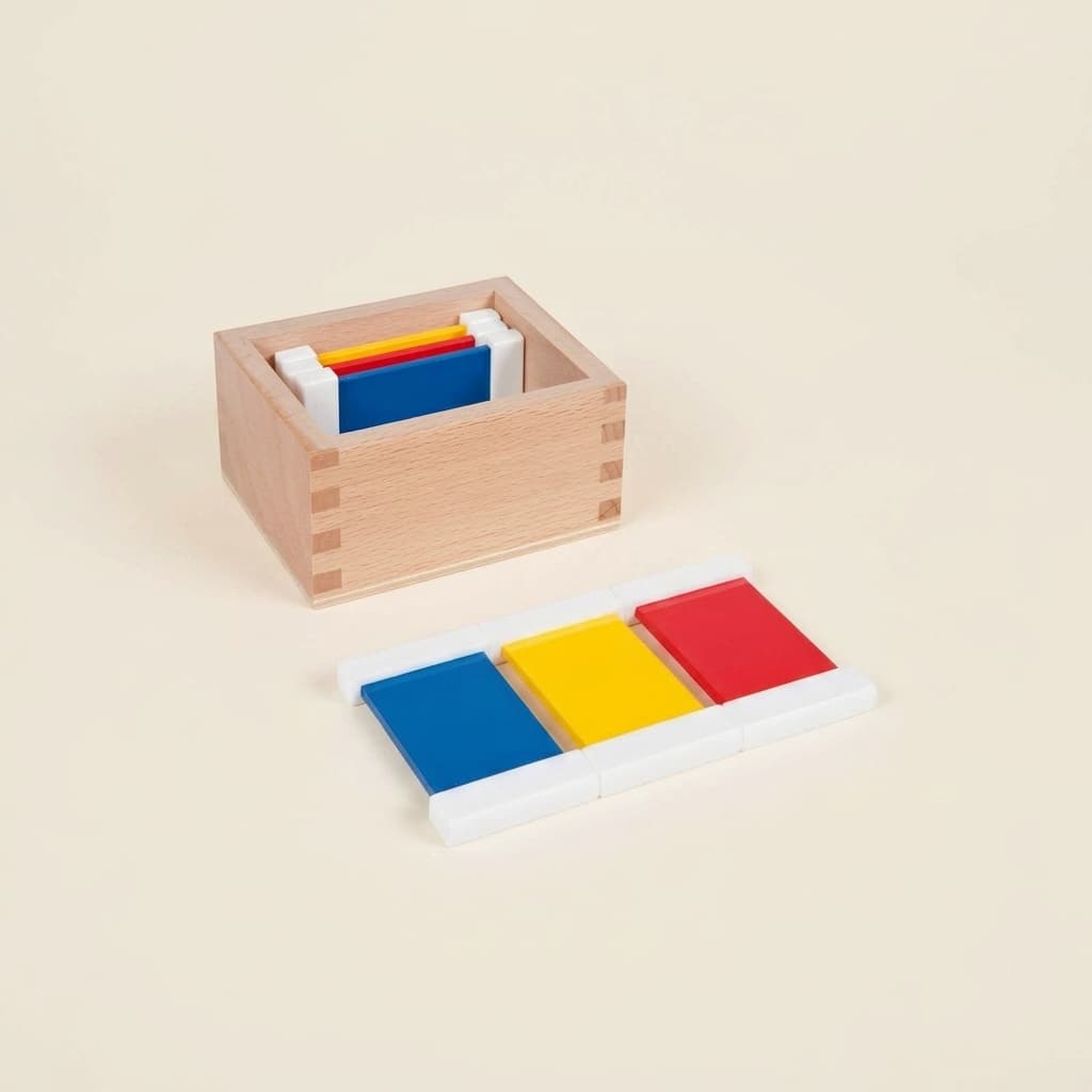Prvé farebné doštičky — úvod do párovania základných farieb - Montessori Material | Faborino