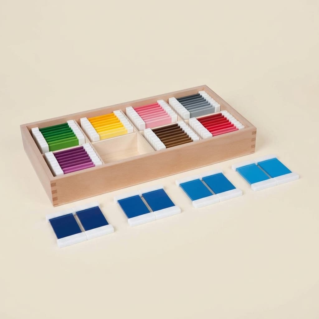 Farebný box — 32 párov tabliet pre pokročilé rozlišovanie farieb - Montessori Material | Faborino
