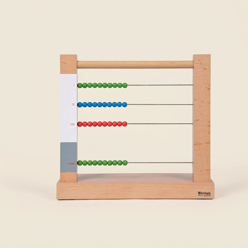 Kleiner Perlenrahmen: Mathematische Operationen mit Farbperlen - Montessori Material | Faborino