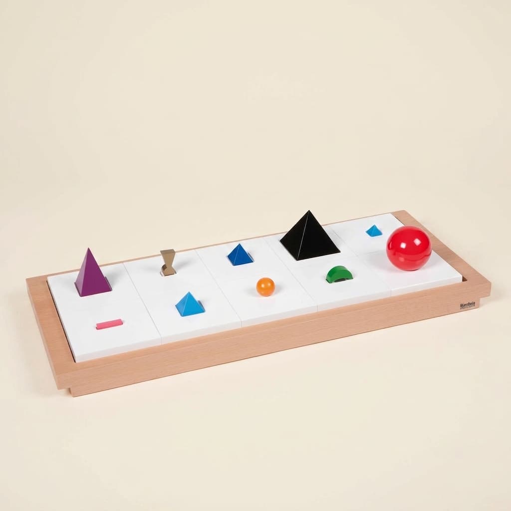 3D drevené gramatické symboly: Sada 10 ks s podnosom - Montessori Material | Faborino