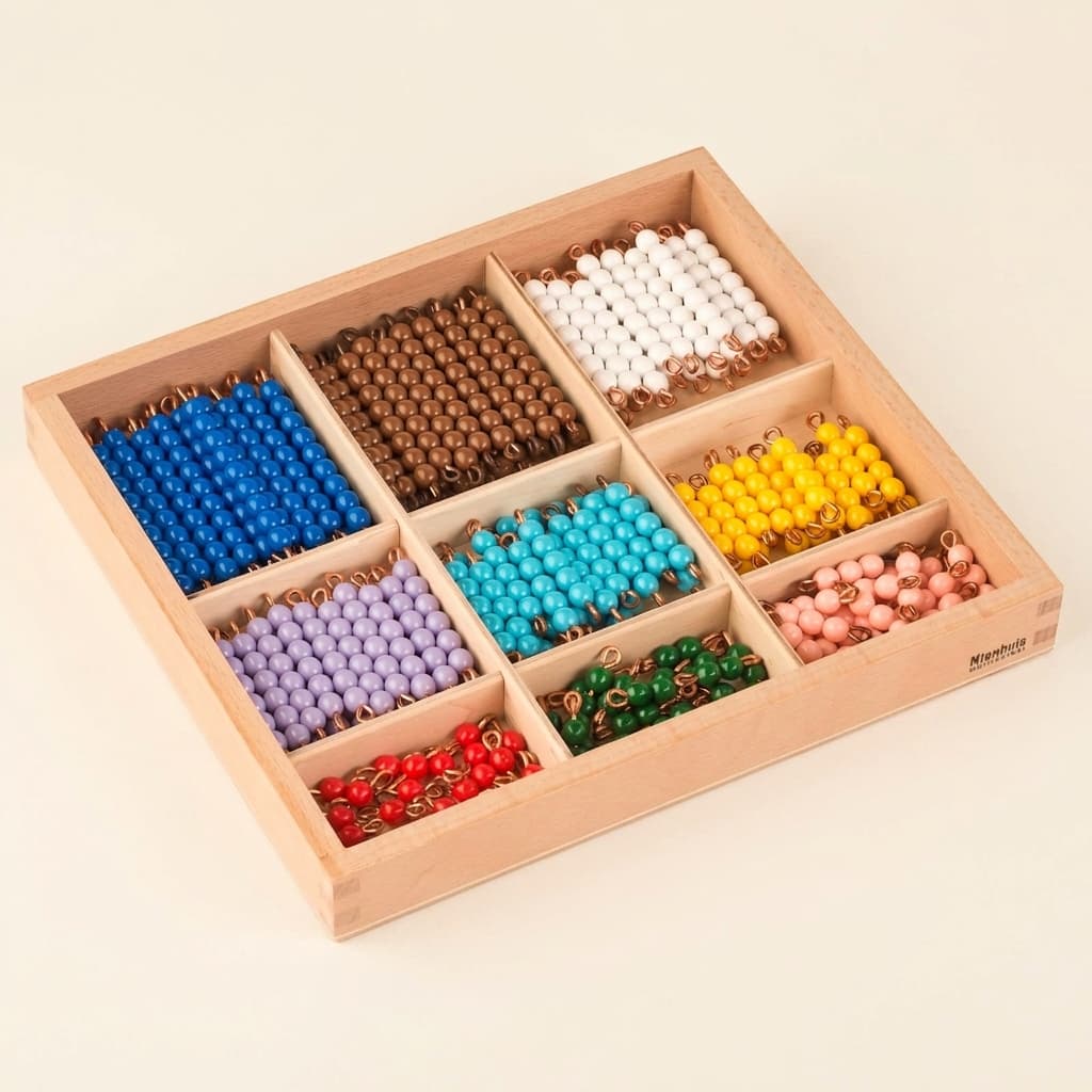 Korálky k šachovnicovej tabuľke: jednotlivé korálky nylonové - Montessori Material | Faborino