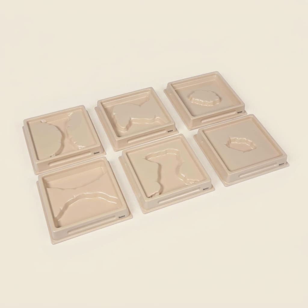 Land- und Wasserformschalen: Set 1 - Montessori Material | Faborino