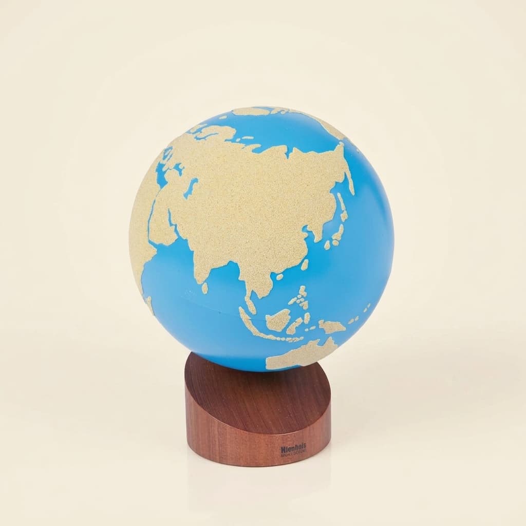 Land-Wasser-Globus: Sandpapier - Montessori Material | Faborino