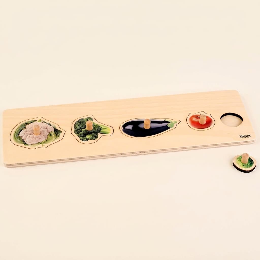 Kleinkind-Puzzle: 5 Gemüsesorten - Montessori Material | Faborino