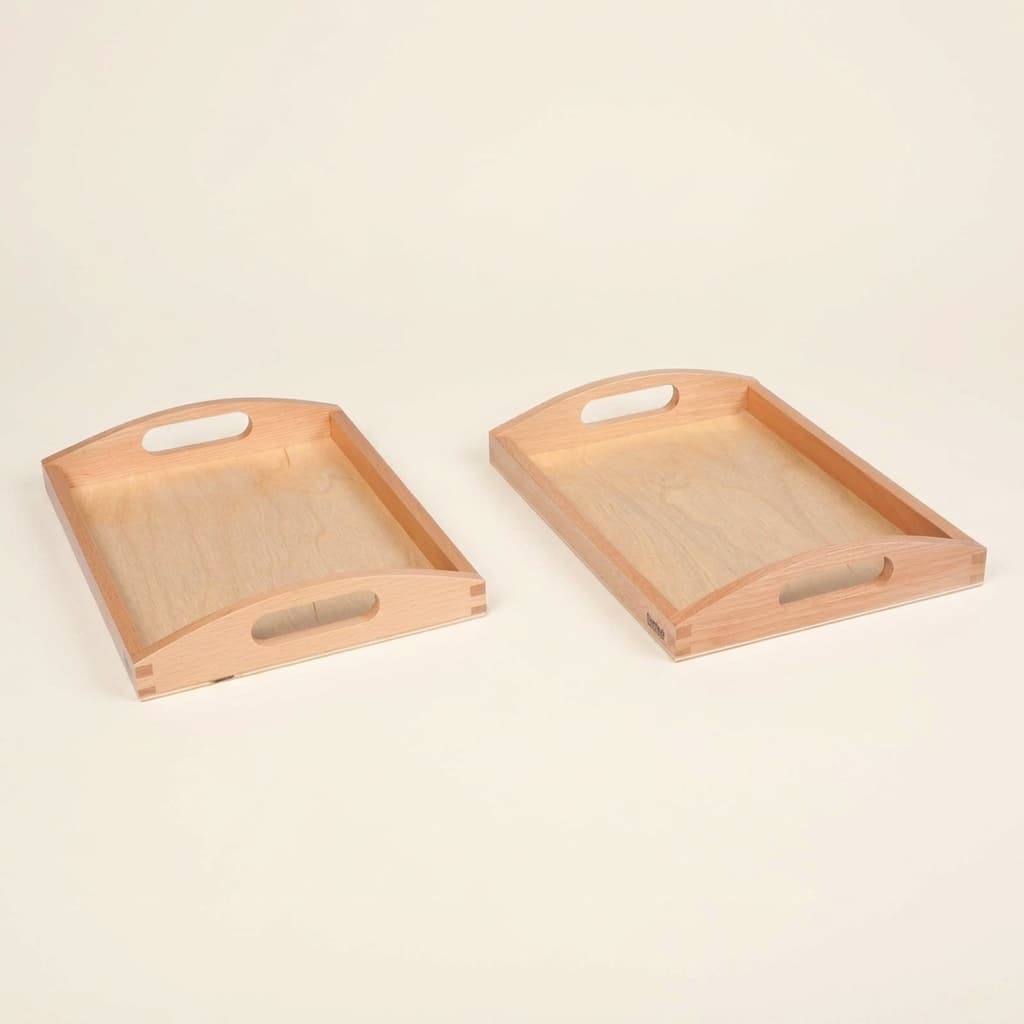 Holztablett Klein: 2er-Set - Montessori Material | Faborino