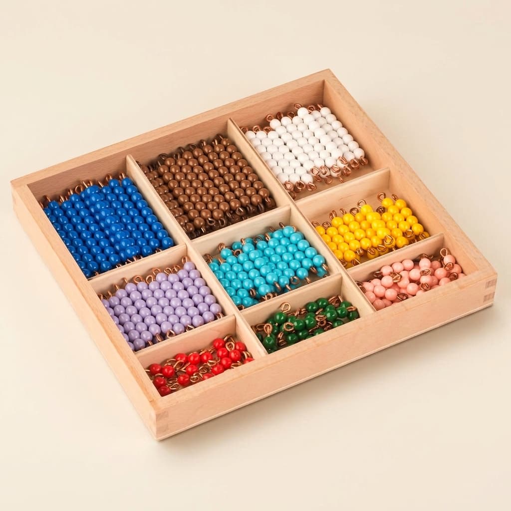 Korálky k šachovnicové tabulce: jednotlivé korálky nylonové - Montessori Material | Faborino