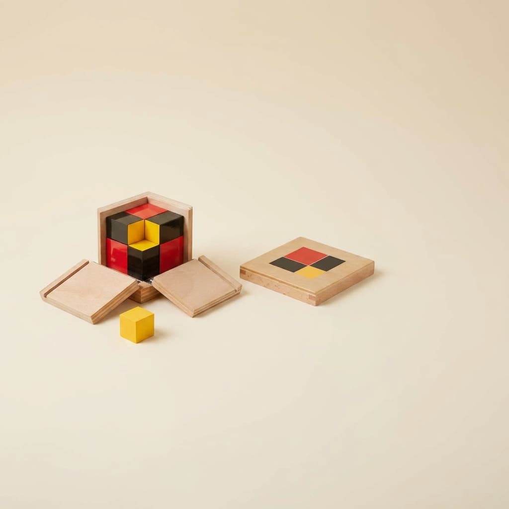 algebraická binomická kostka: pokročilý matematický senzoriální materiál - Montessori Material | Faborino
