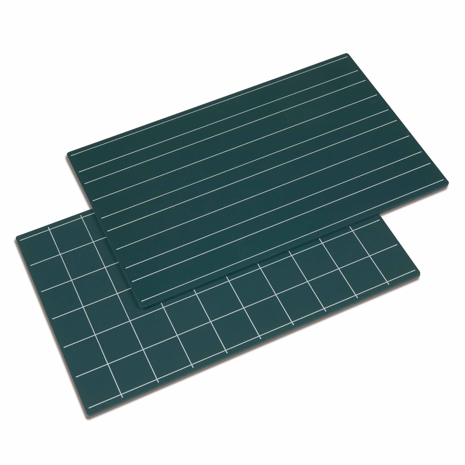 Grüntafeln mit Doppellinien und Quadraten: 2er-Set — Montessori Material | Faborino