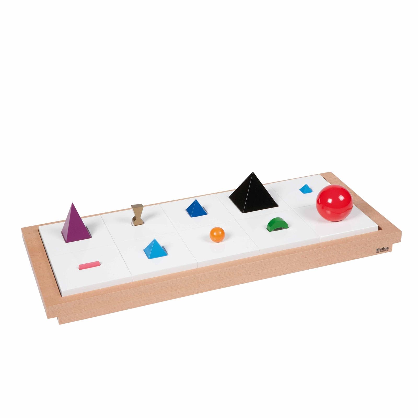 3D Holz-Grammatiksymbole: 10er-Set mit Tablett — Montessori Material | Faborino