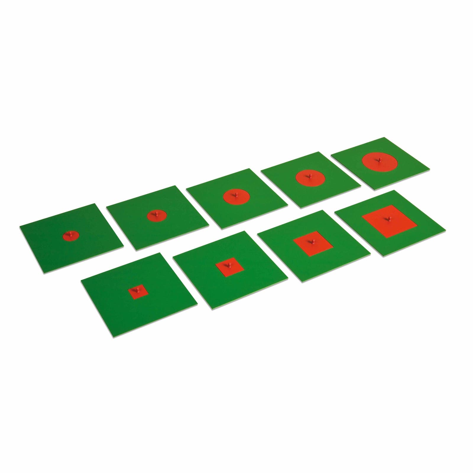 Vpísané a sústredné obrazce: Kov - Montessori Material | Faborino