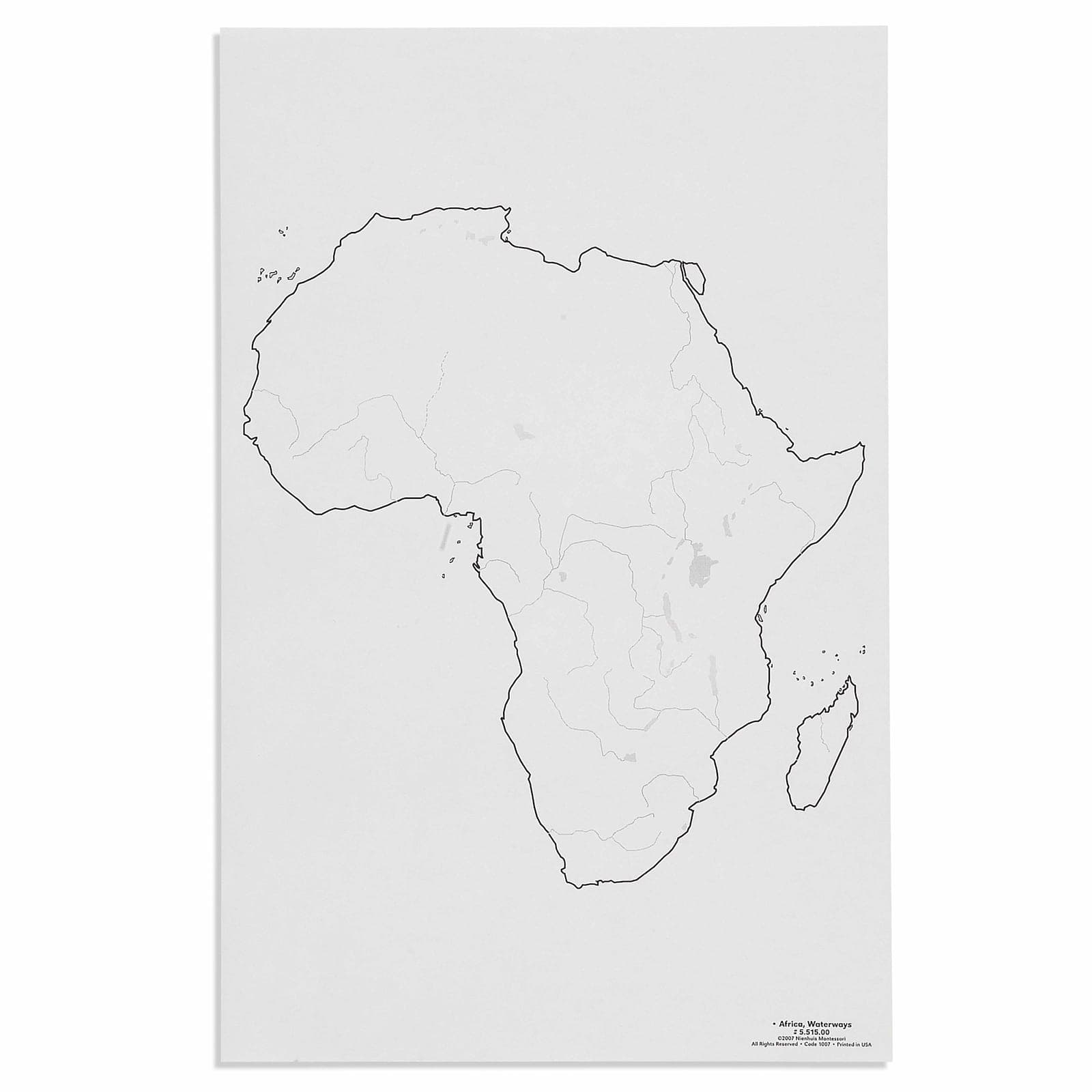 Afrika: Vodné toky (50) - Montessori Material | Faborino